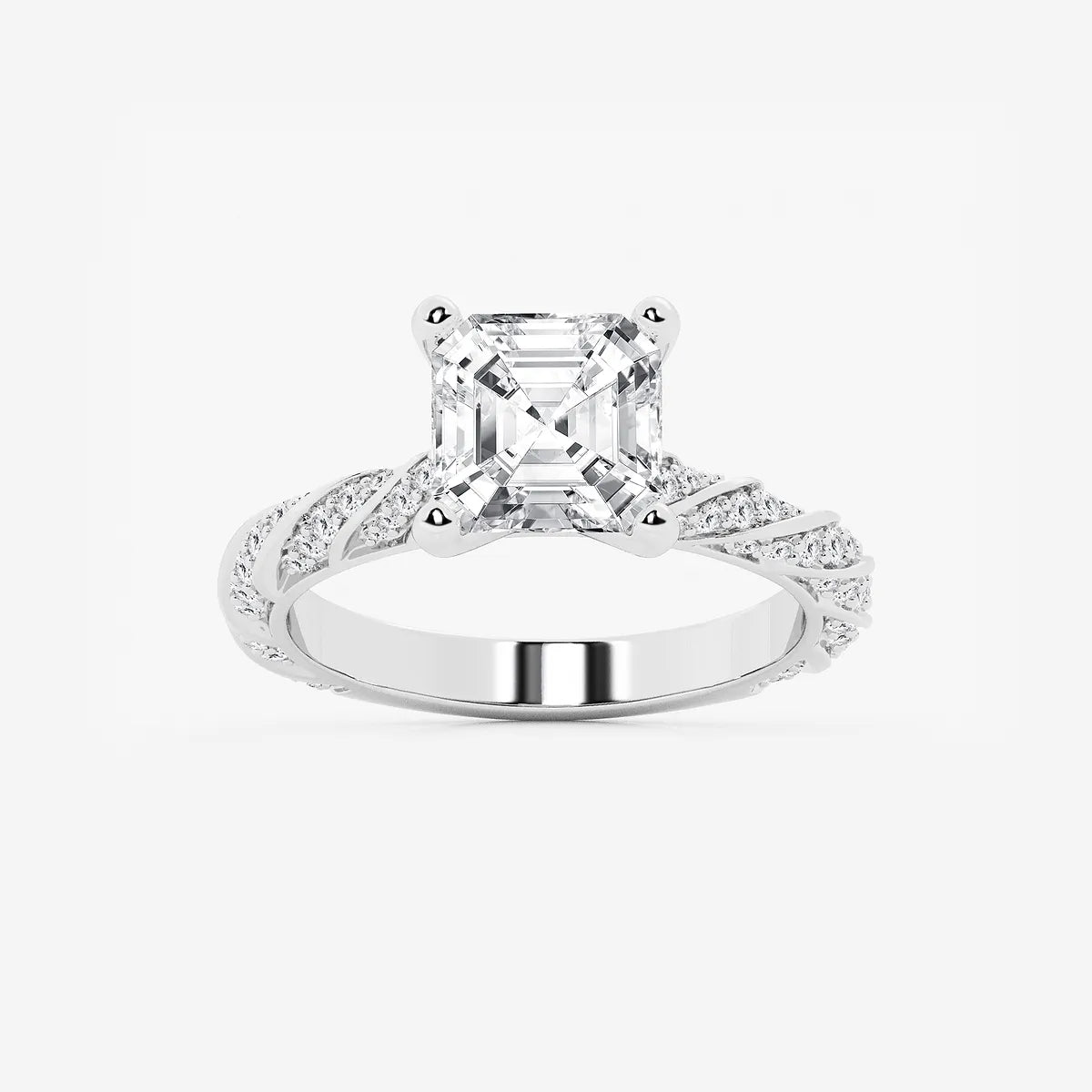 Eternal Ribbon Asscher Diamond Engagement Ring