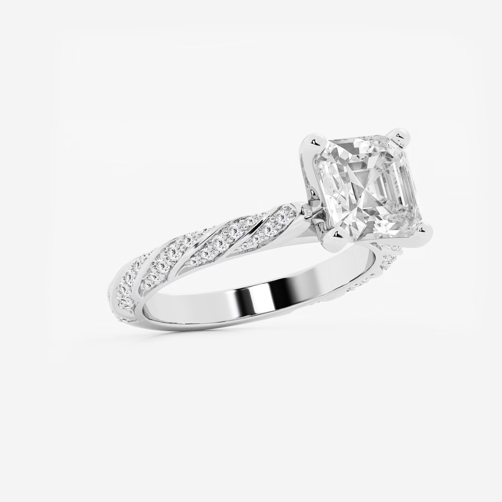 Eternal Ribbon Asscher Diamond Engagement Ring