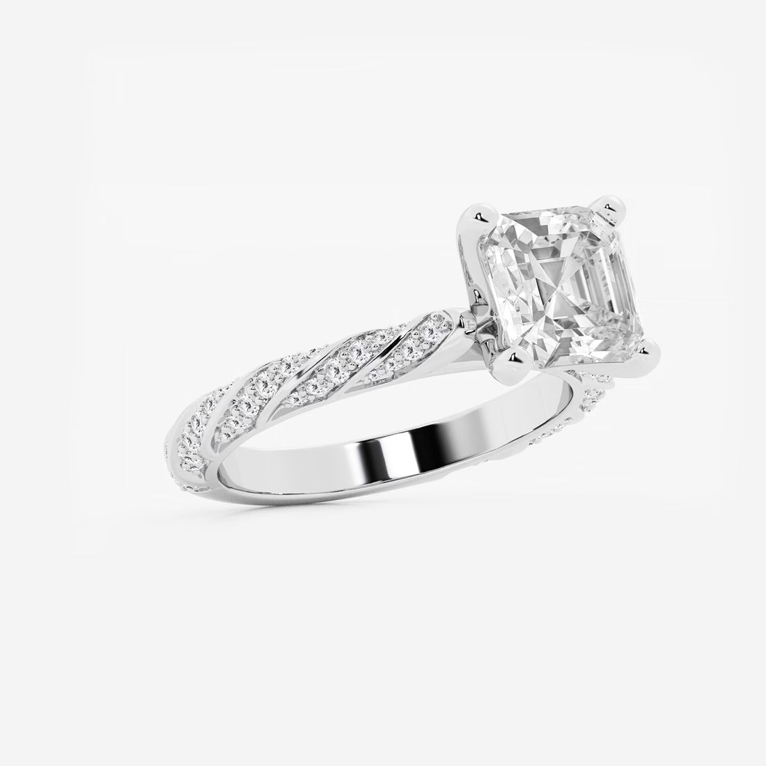 Eternal Ribbon Asscher Diamond Engagement Ring
