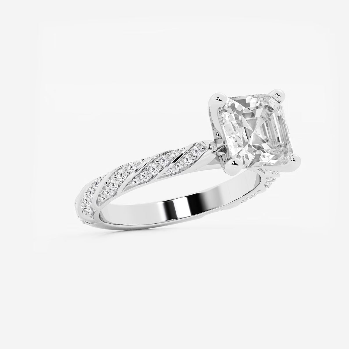 Eternal Ribbon Asscher Diamond Engagement Ring