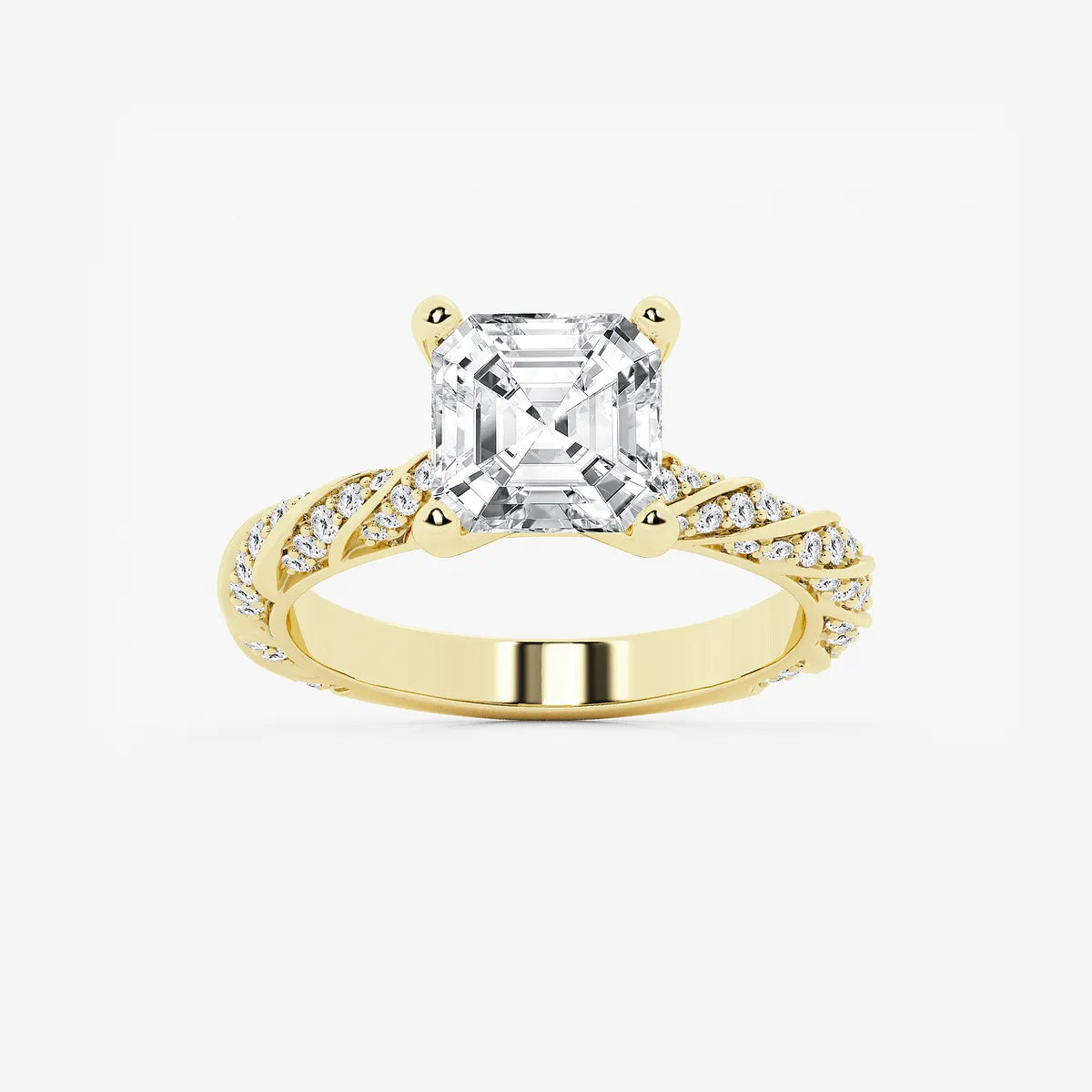 Eternal Ribbon Asscher Diamond Engagement Ring