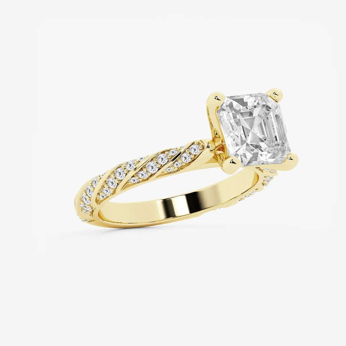 Eternal Ribbon Asscher Diamond Engagement Ring