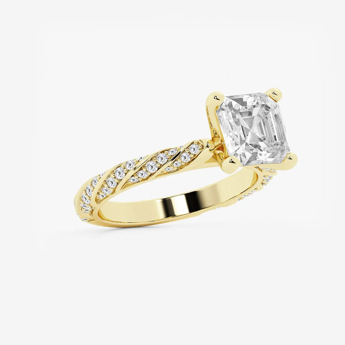 Eternal Ribbon Asscher Diamond Engagement Ring