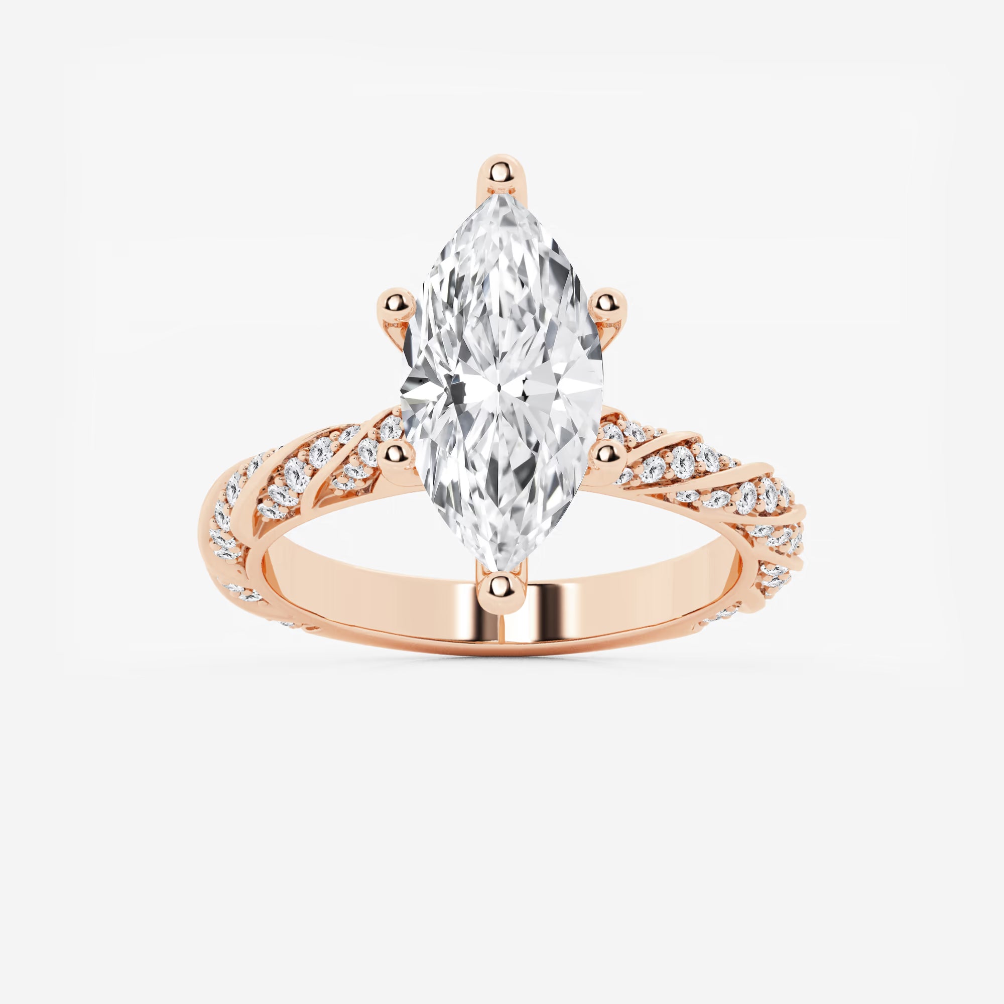 Elara Marquise Lab-Grown Diamond Ribbon Engagement Ring