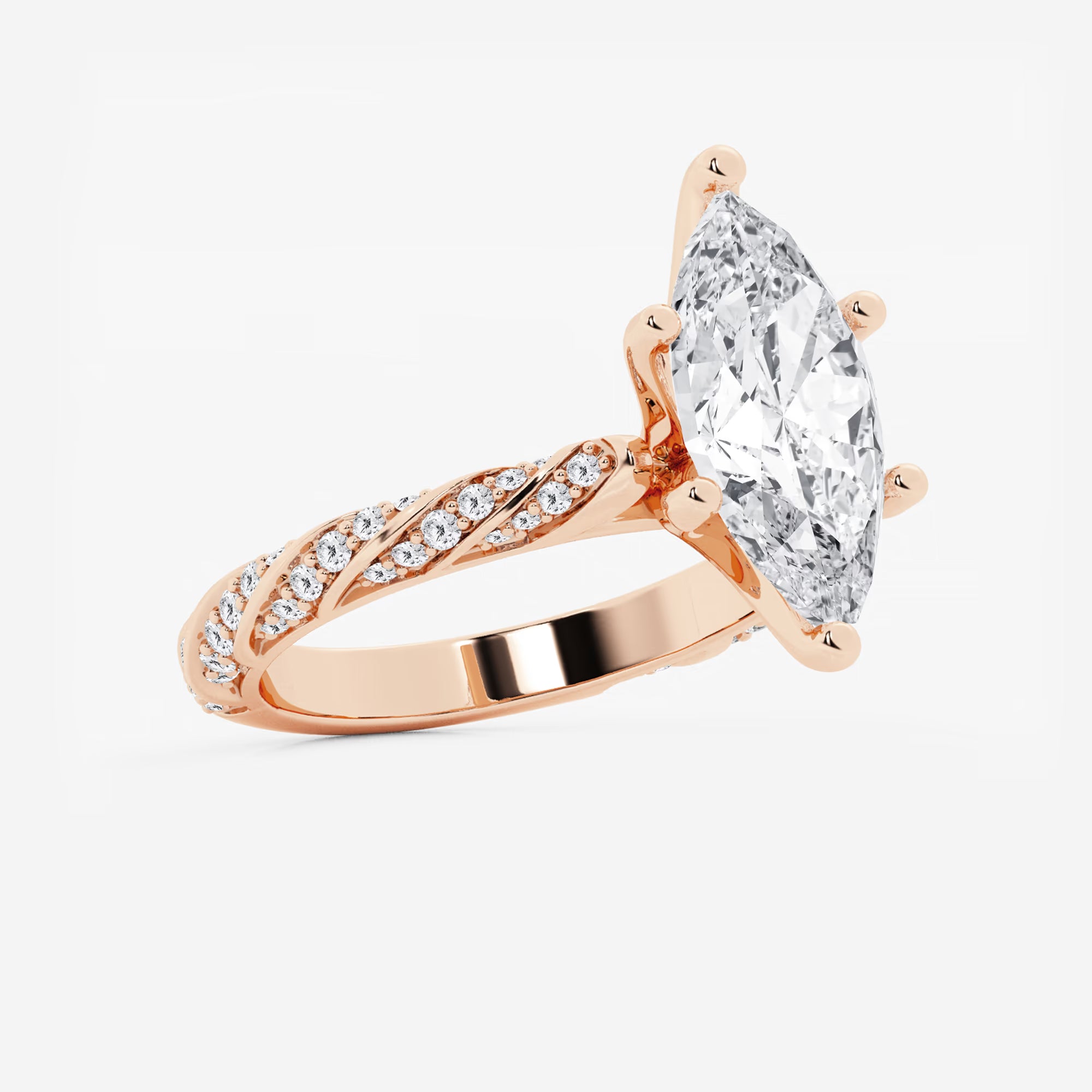 Elara Marquise Lab-Grown Diamond Ribbon Engagement Ring