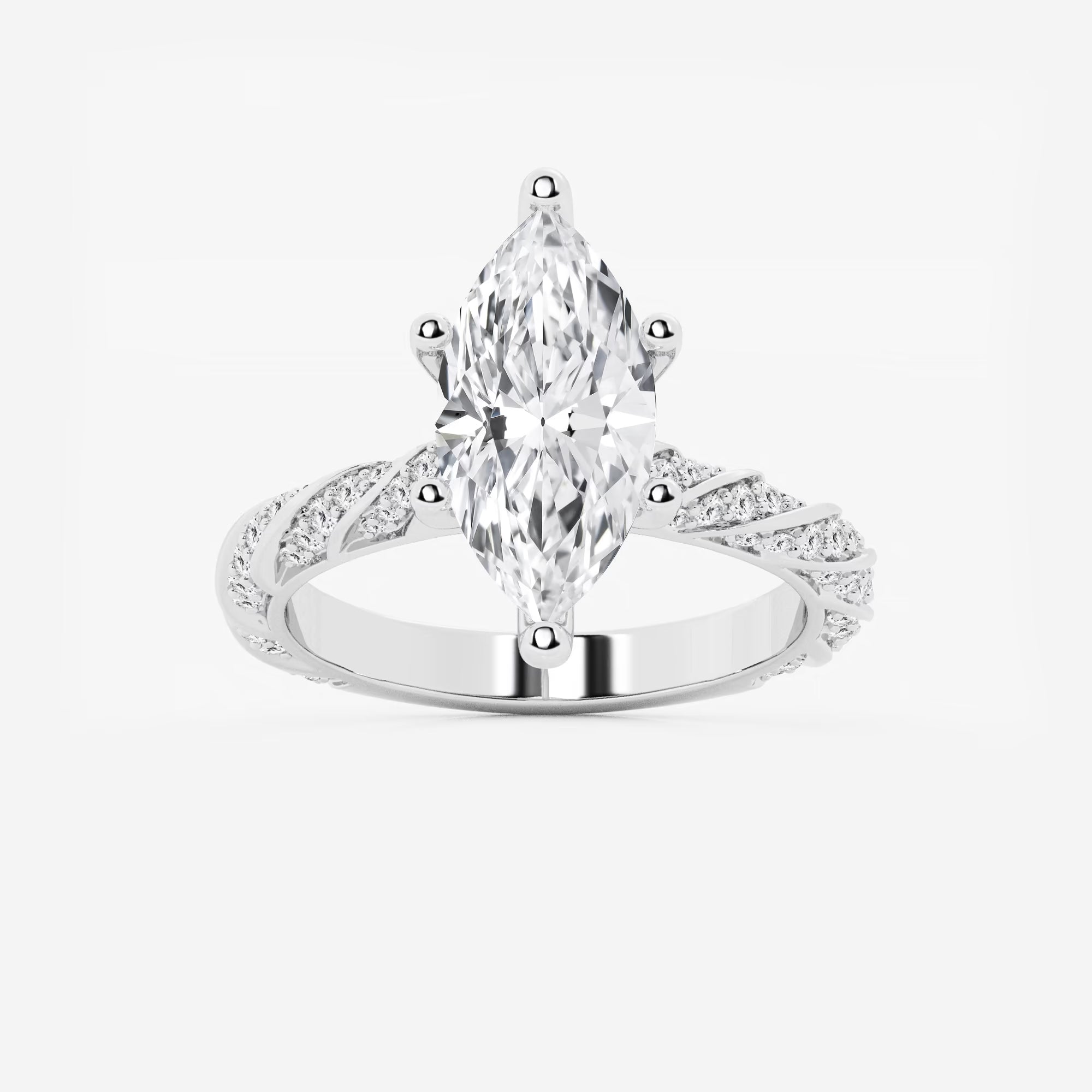 Elara Marquise Lab-Grown Diamond Ribbon Engagement Ring