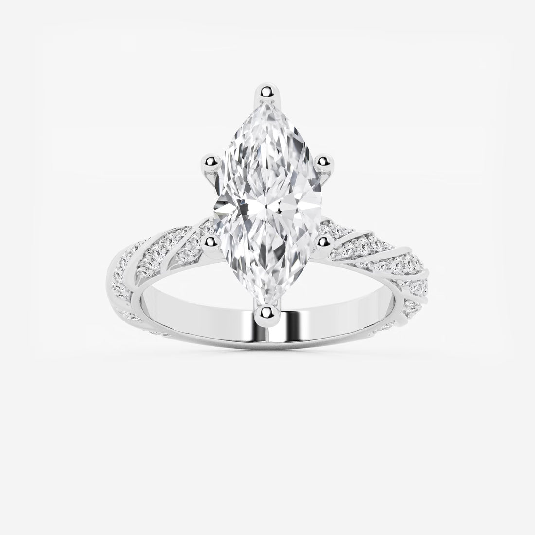 Elara Marquise Lab-Grown Diamond Ribbon Engagement Ring