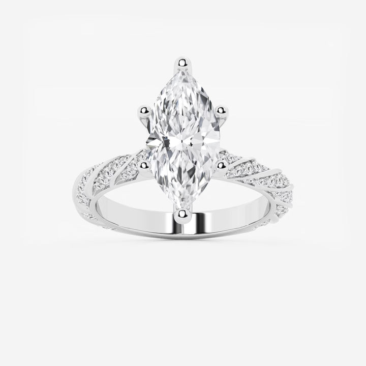 Elara Marquise Lab-Grown Diamond Ribbon Engagement Ring