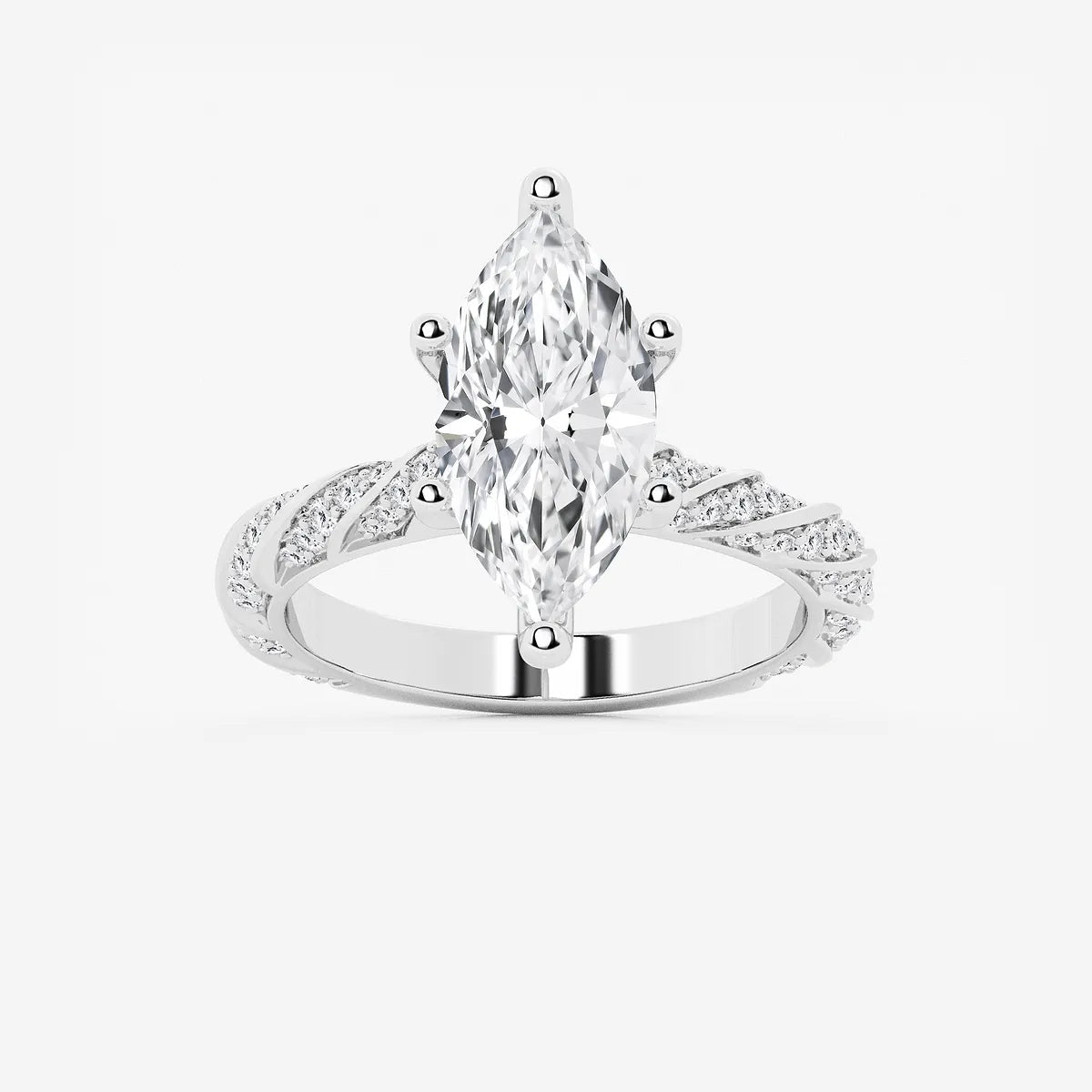 Elara Marquise Lab-Grown Diamond Ribbon Engagement Ring