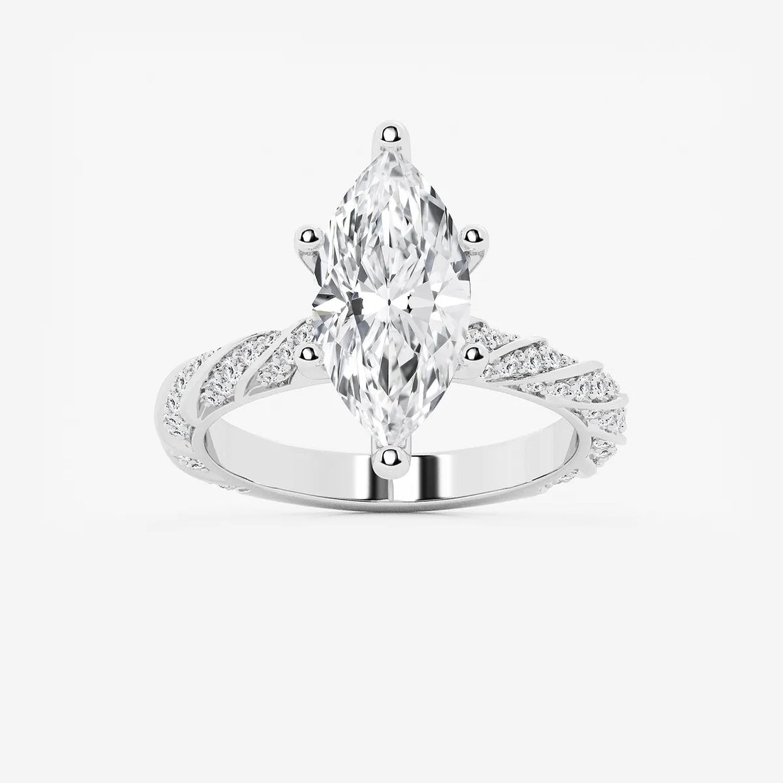 Elara Marquise Lab-Grown Diamond Ribbon Engagement Ring