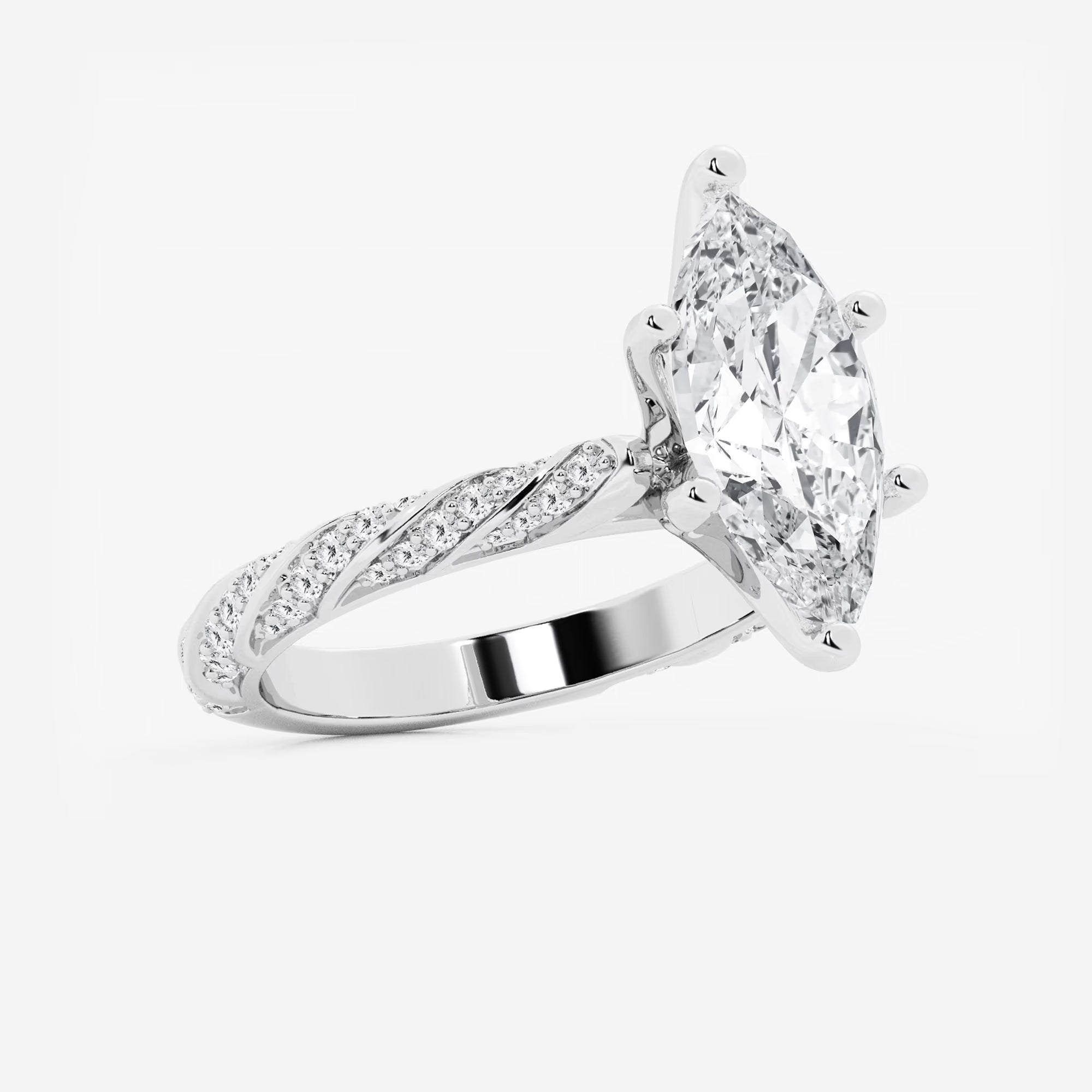 Elara Marquise Lab-Grown Diamond Ribbon Engagement Ring