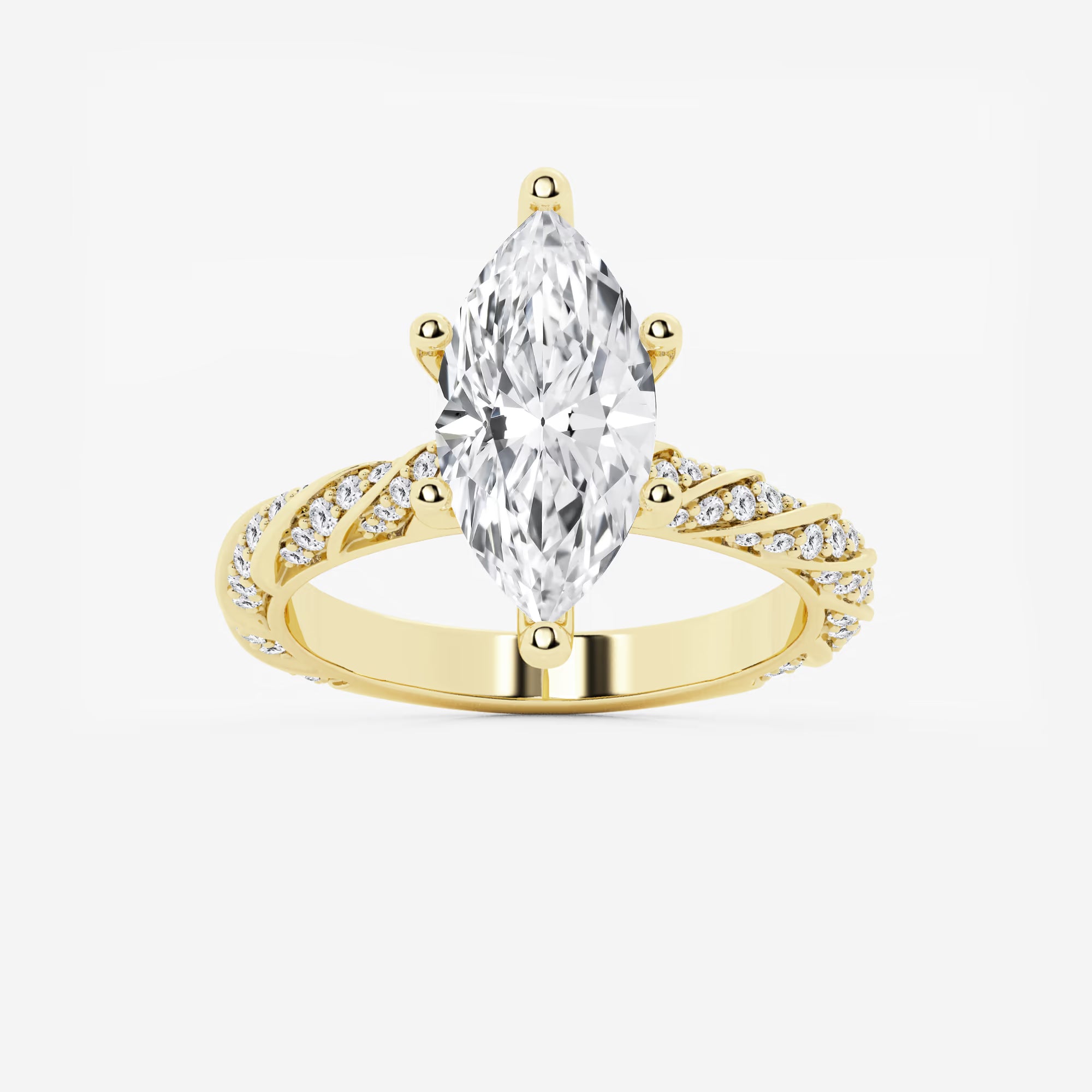 Elara Marquise Lab-Grown Diamond Ribbon Engagement Ring