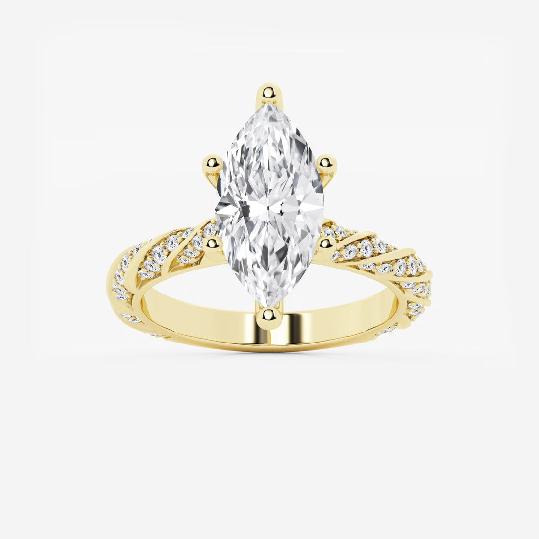 Elara Marquise Lab-Grown Diamond Ribbon Engagement Ring