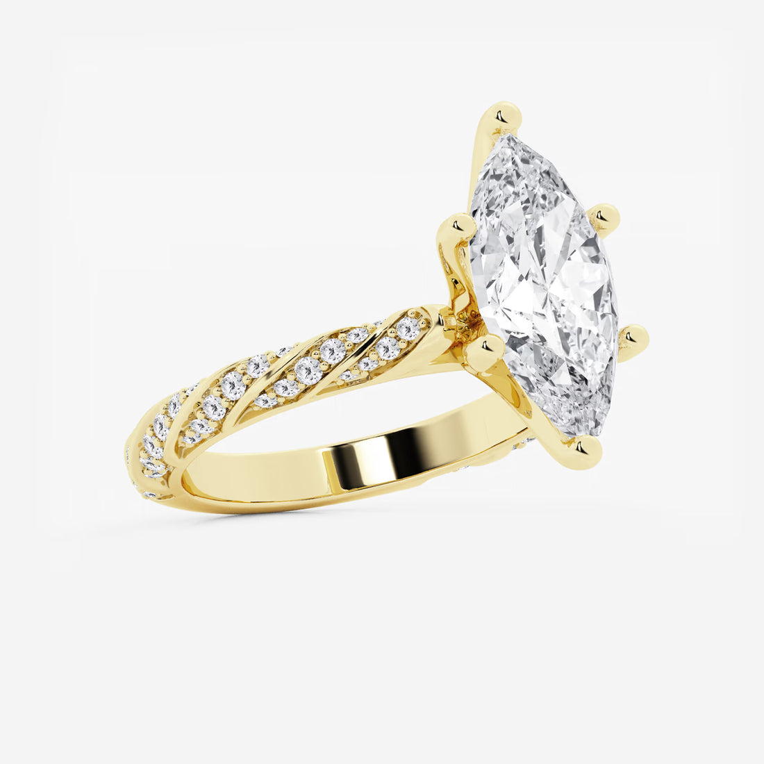 Elara Marquise Lab-Grown Diamond Ribbon Engagement Ring