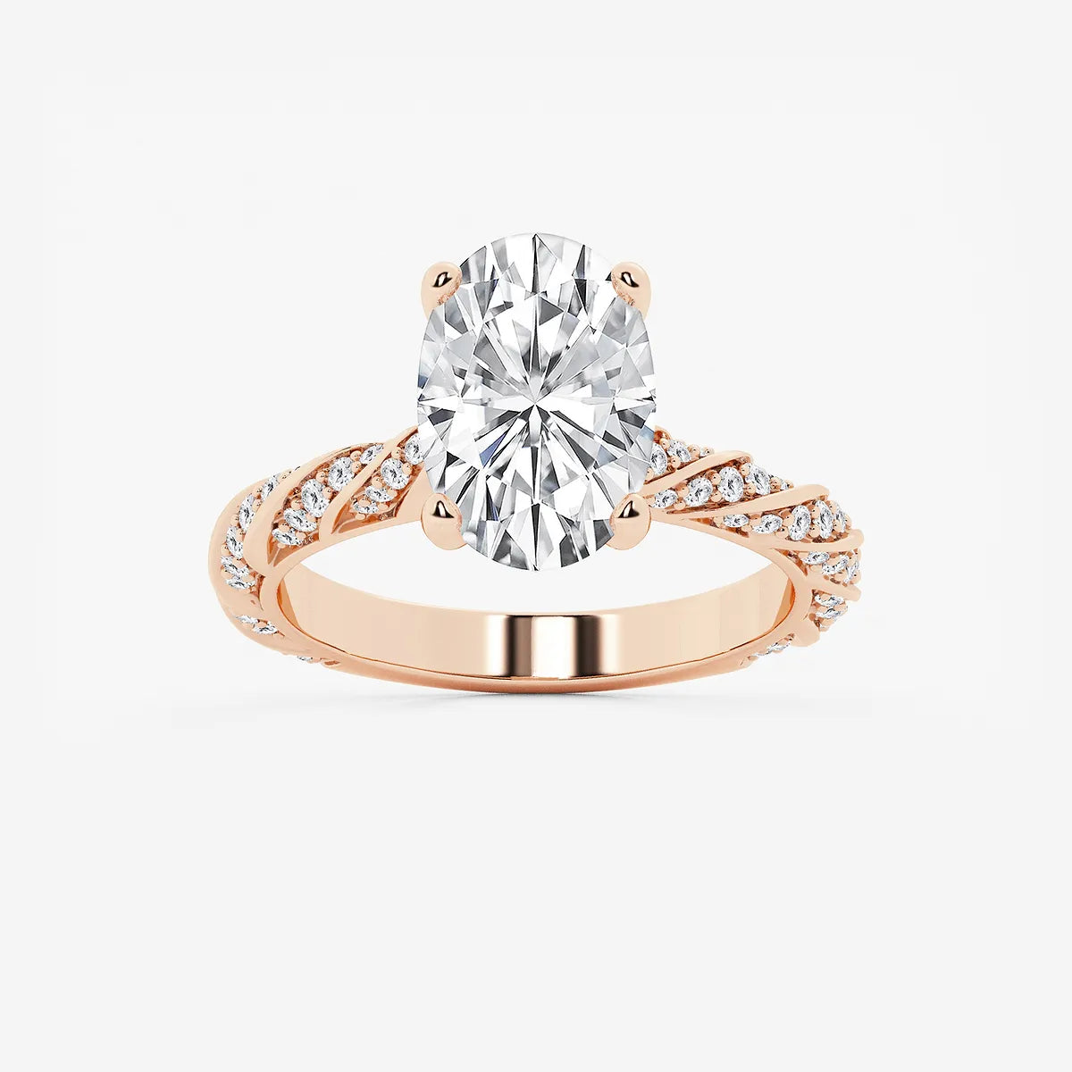 Aurielle Oval Cut Lab-Grown Diamond Ribbon Engagement Ring