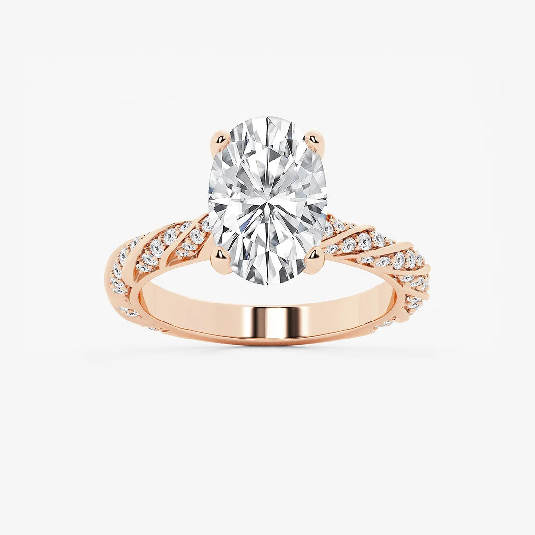 Aurielle Oval Cut Lab-Grown Diamond Ribbon Engagement Ring