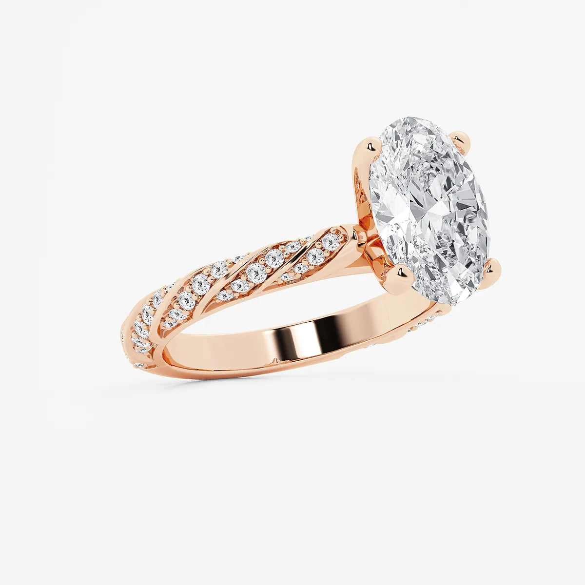 Aurielle Oval Cut Lab-Grown Diamond Ribbon Engagement Ring