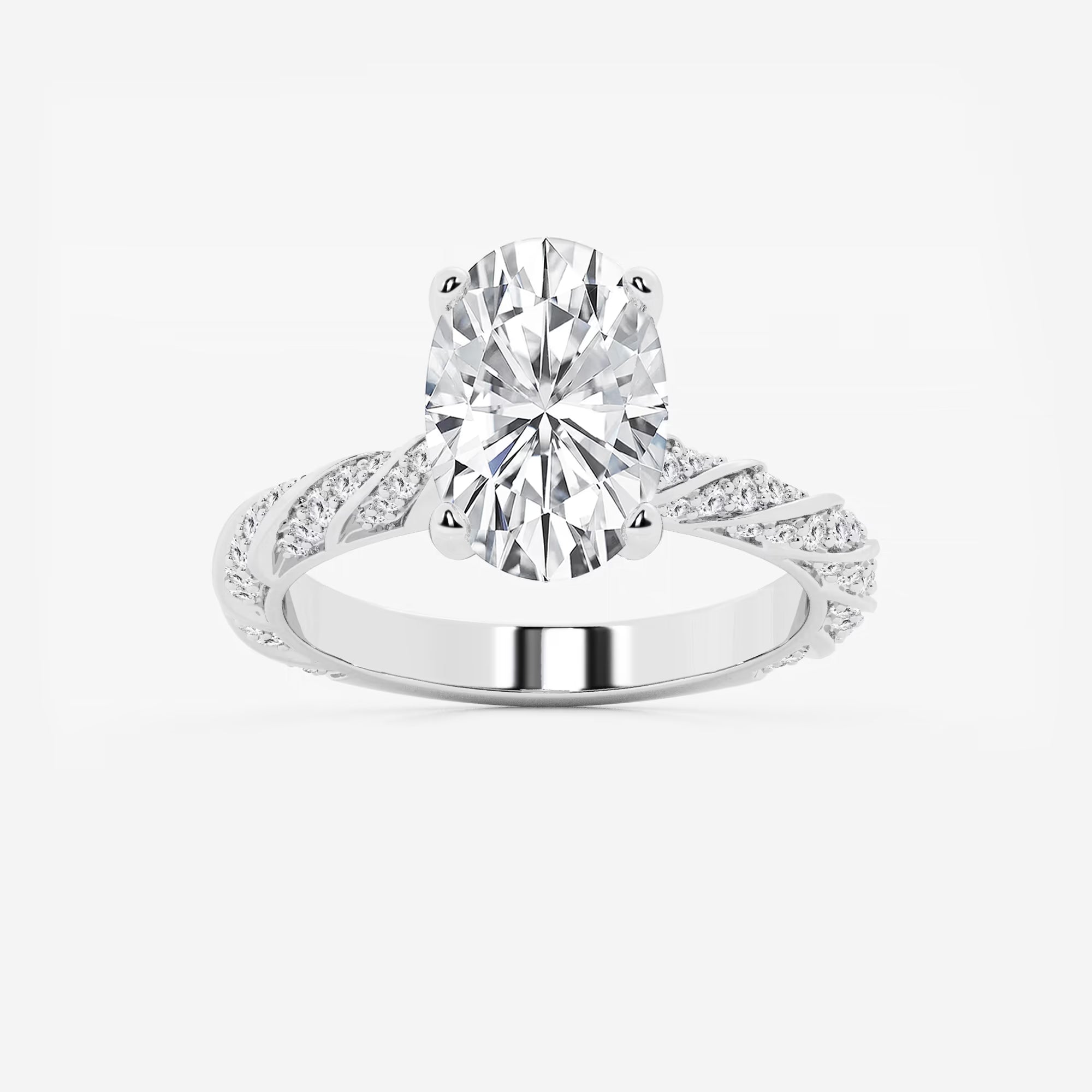 Aurielle Oval Cut Lab-Grown Diamond Ribbon Engagement Ring