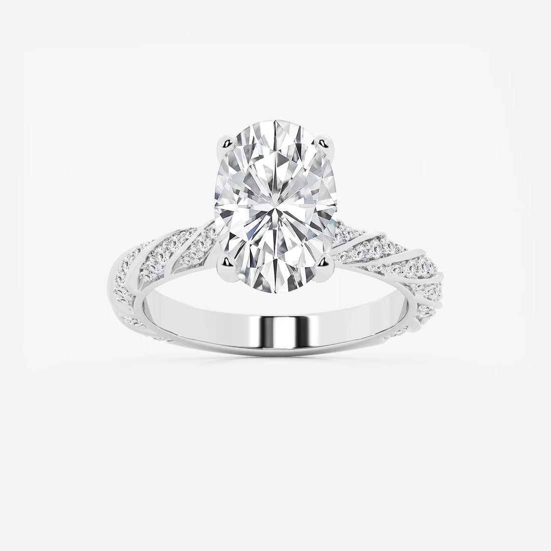 Aurielle Oval Cut Lab-Grown Diamond Ribbon Engagement Ring