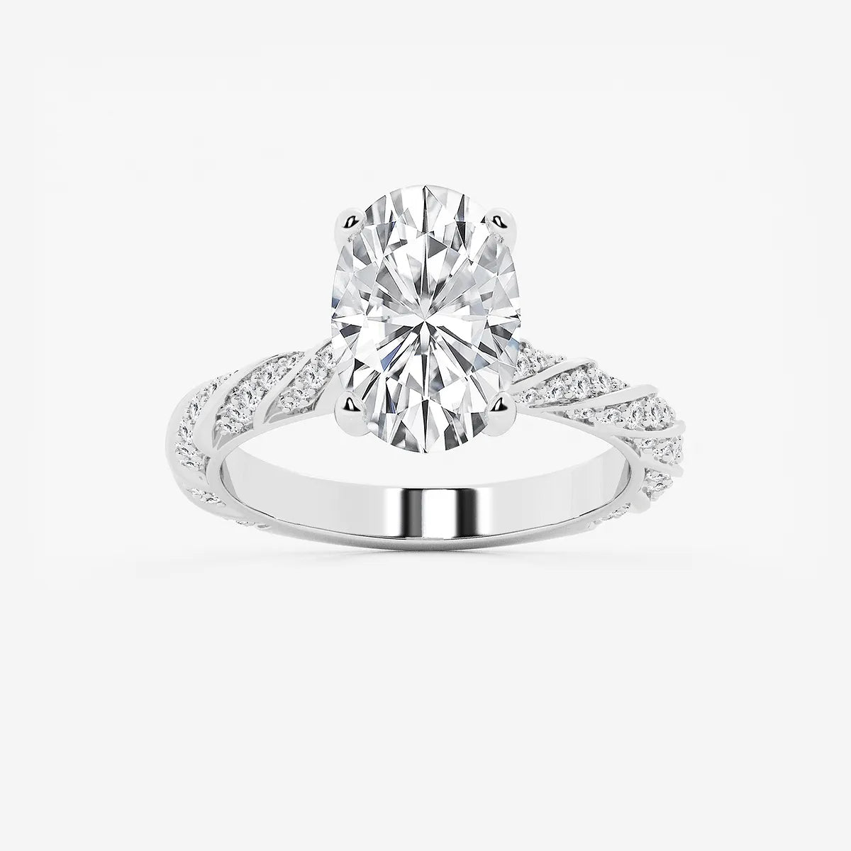 Aurielle Oval Cut Lab-Grown Diamond Ribbon Engagement Ring