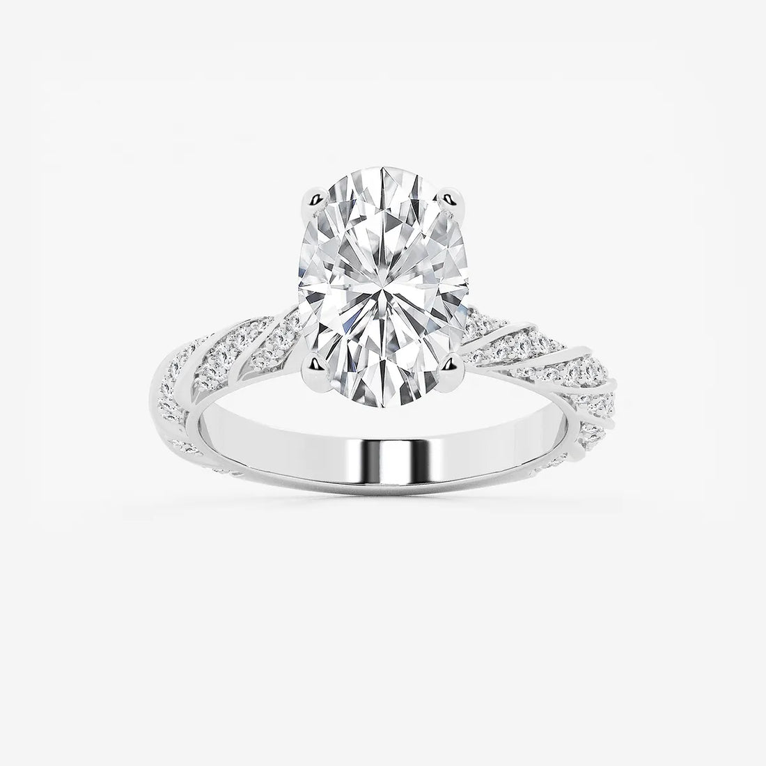 Aurielle Oval Cut Lab-Grown Diamond Ribbon Engagement Ring
