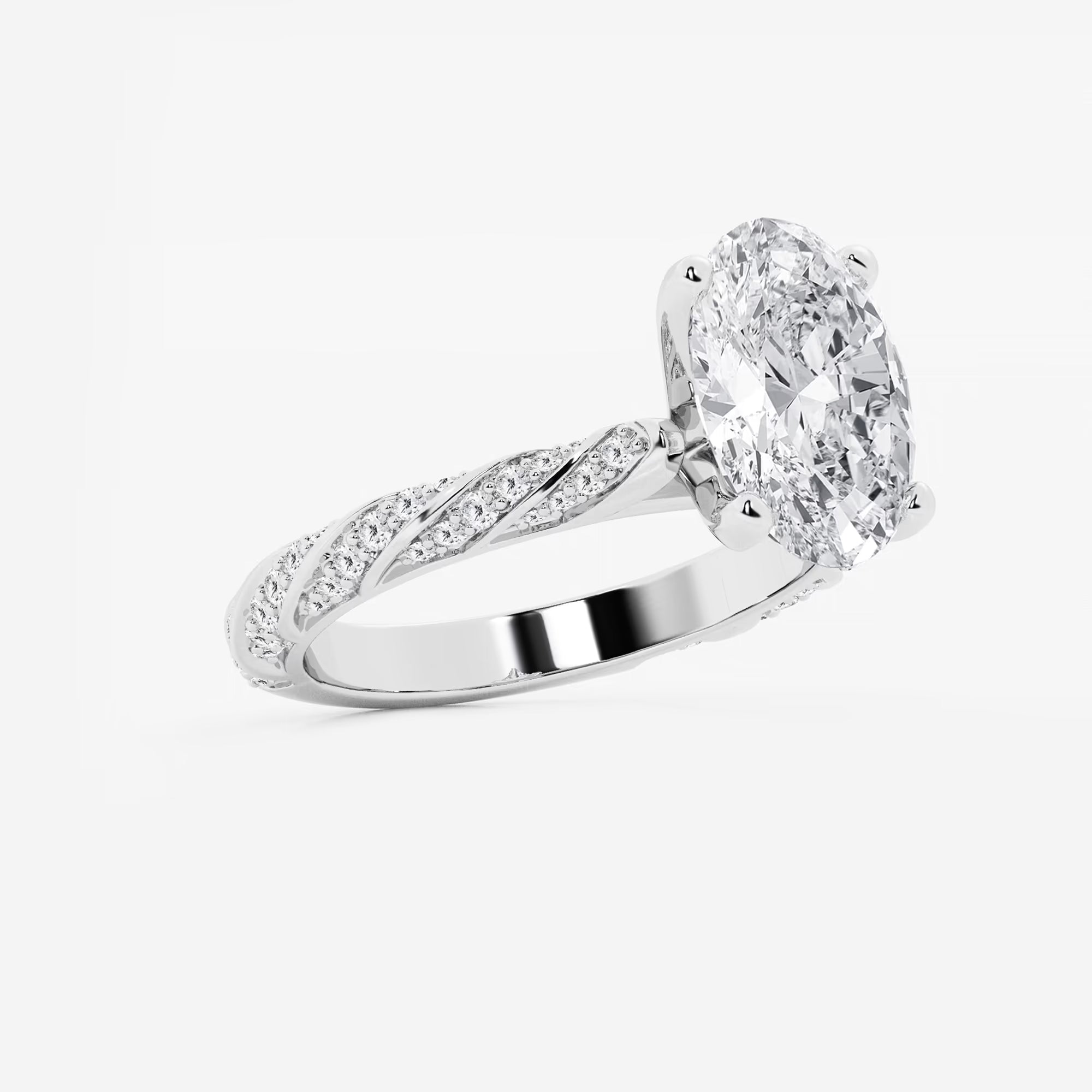 Aurielle Oval Cut Lab-Grown Diamond Ribbon Engagement Ring