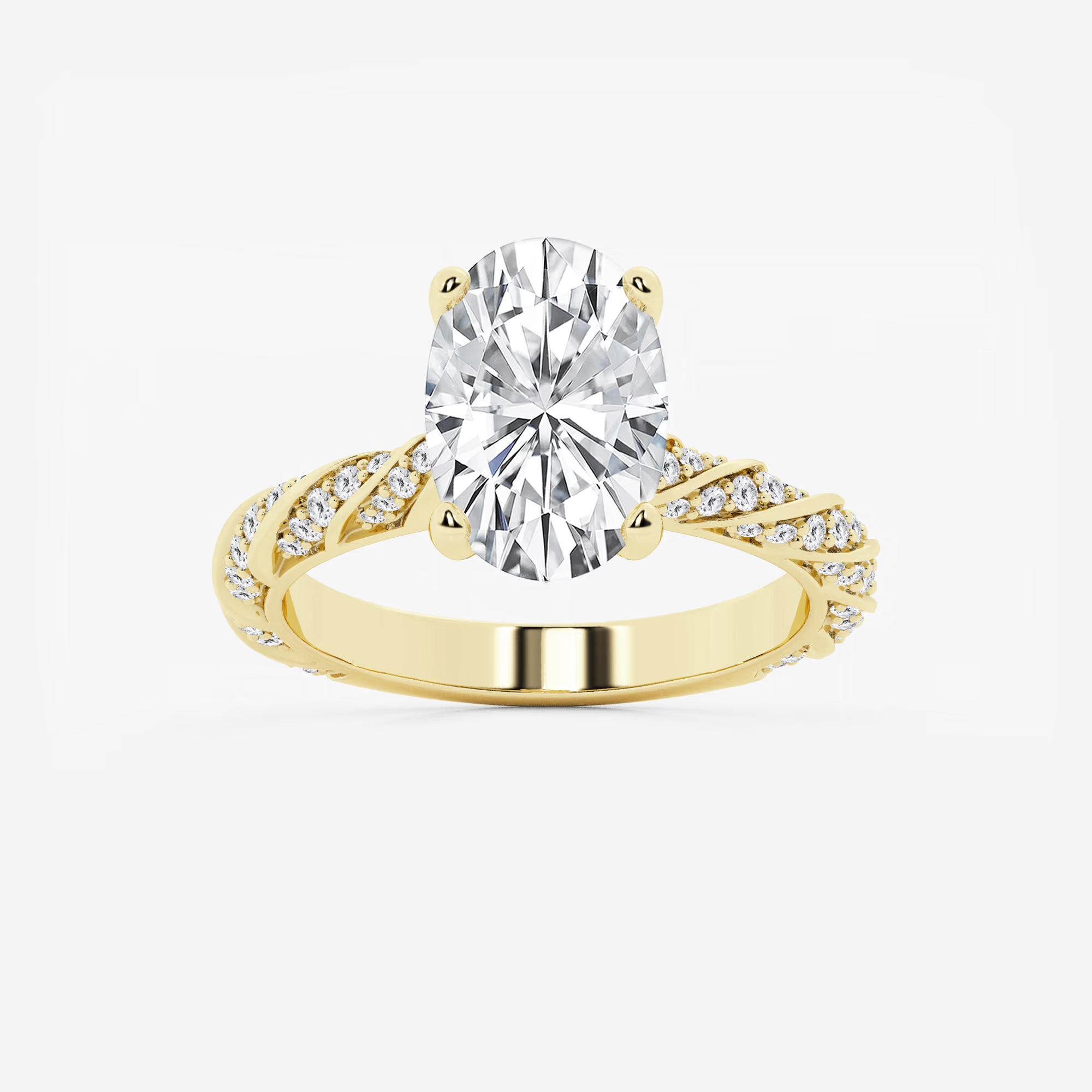 Aurielle Oval Cut Lab-Grown Diamond Ribbon Engagement Ring