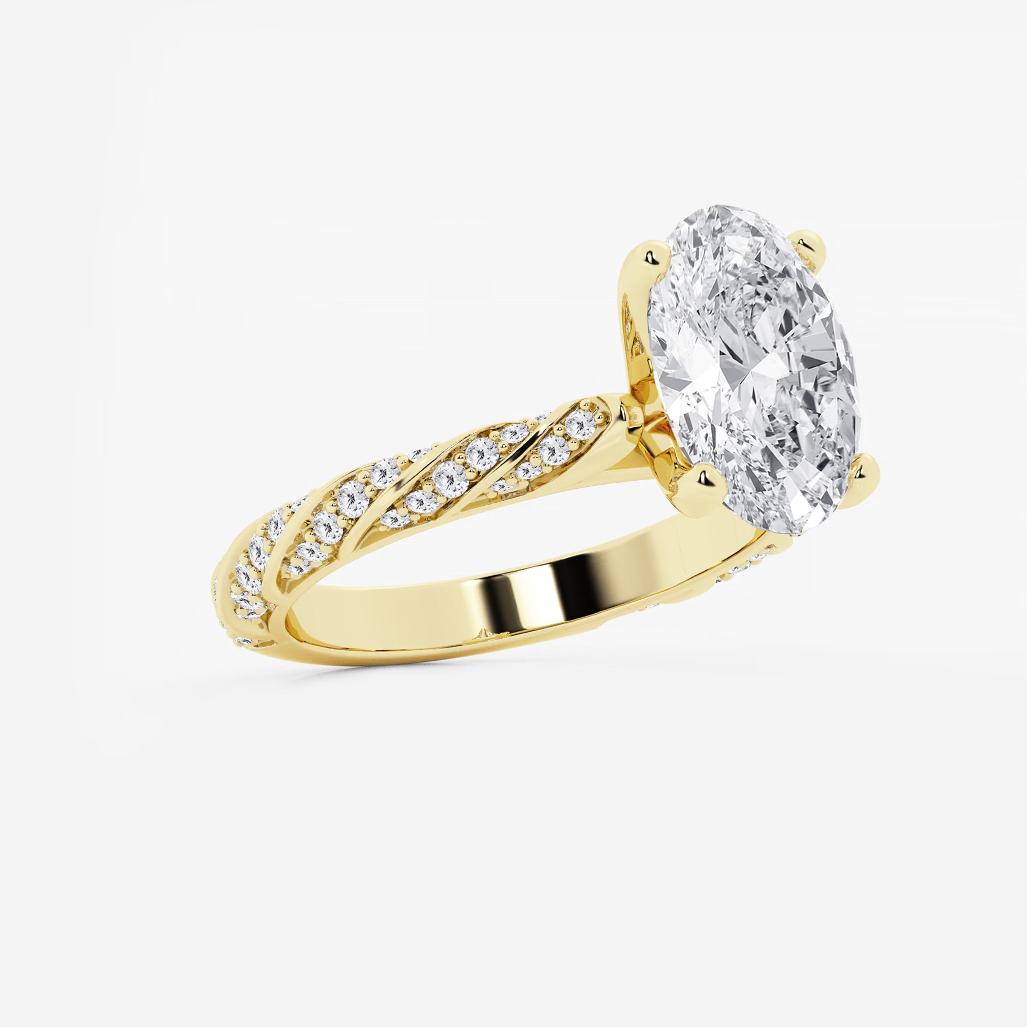 Aurielle Oval Cut Lab-Grown Diamond Ribbon Engagement Ring