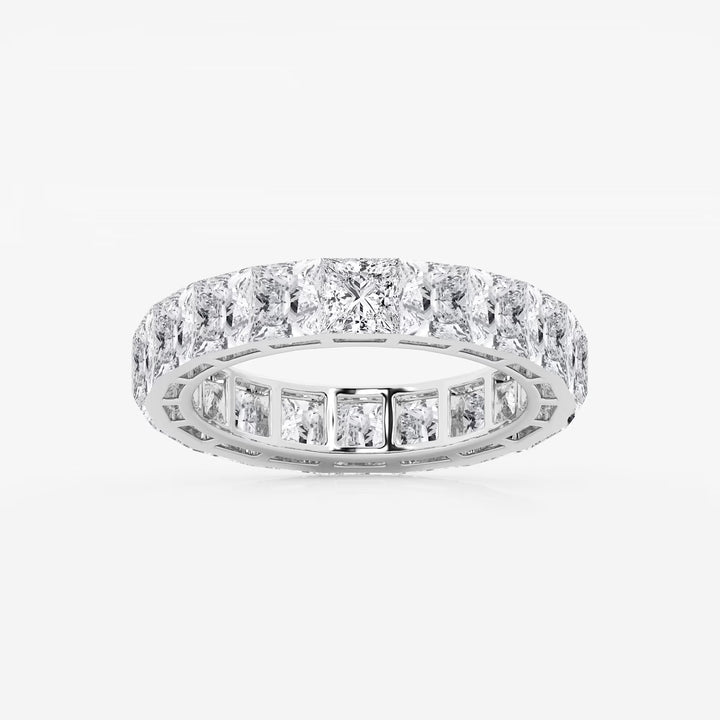 Invisible Set Princess Cut Lab Grown Diamond Cube Eternity Band in Solid Gold