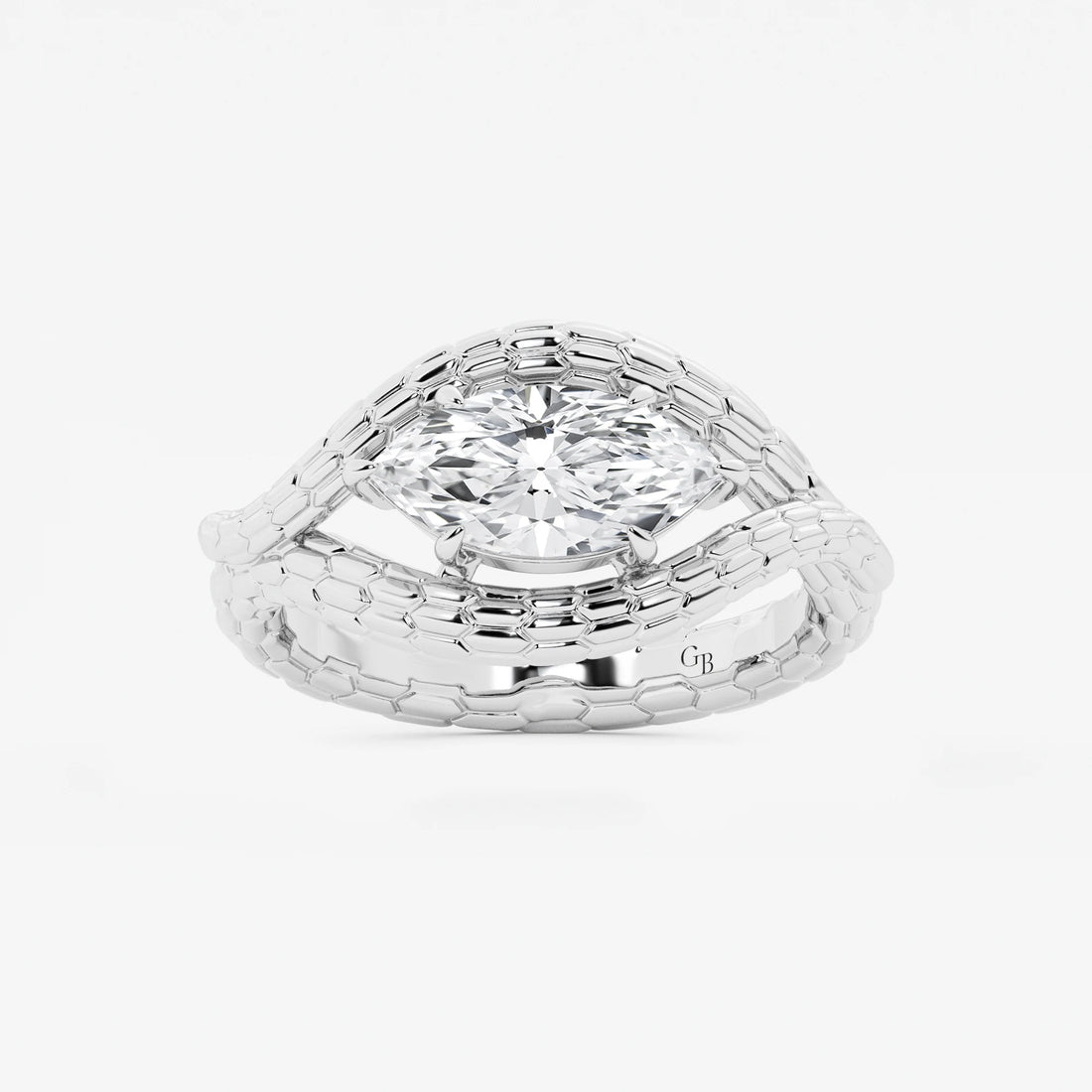 Aurexia Marquise Lab-Grown Diamond Textured Frame Ring