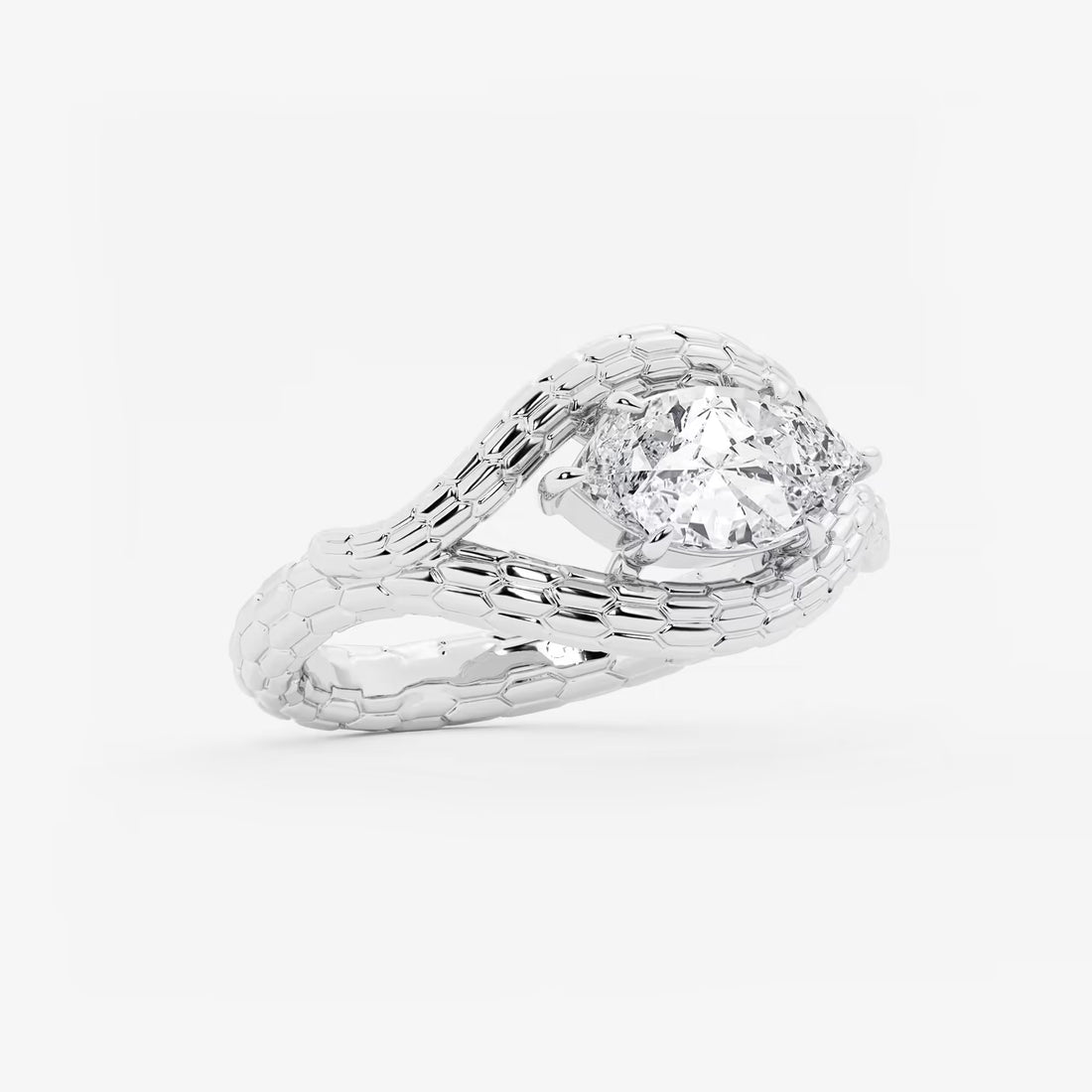 Aurexia Marquise Lab-Grown Diamond Textured Frame Ring
