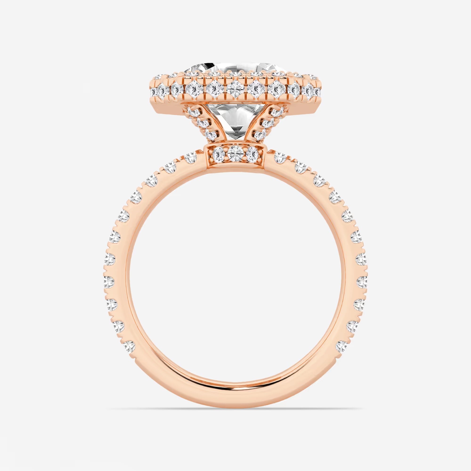 Asscher Lab Grown Diamond Micro Pavé Halo Engagement Ring
