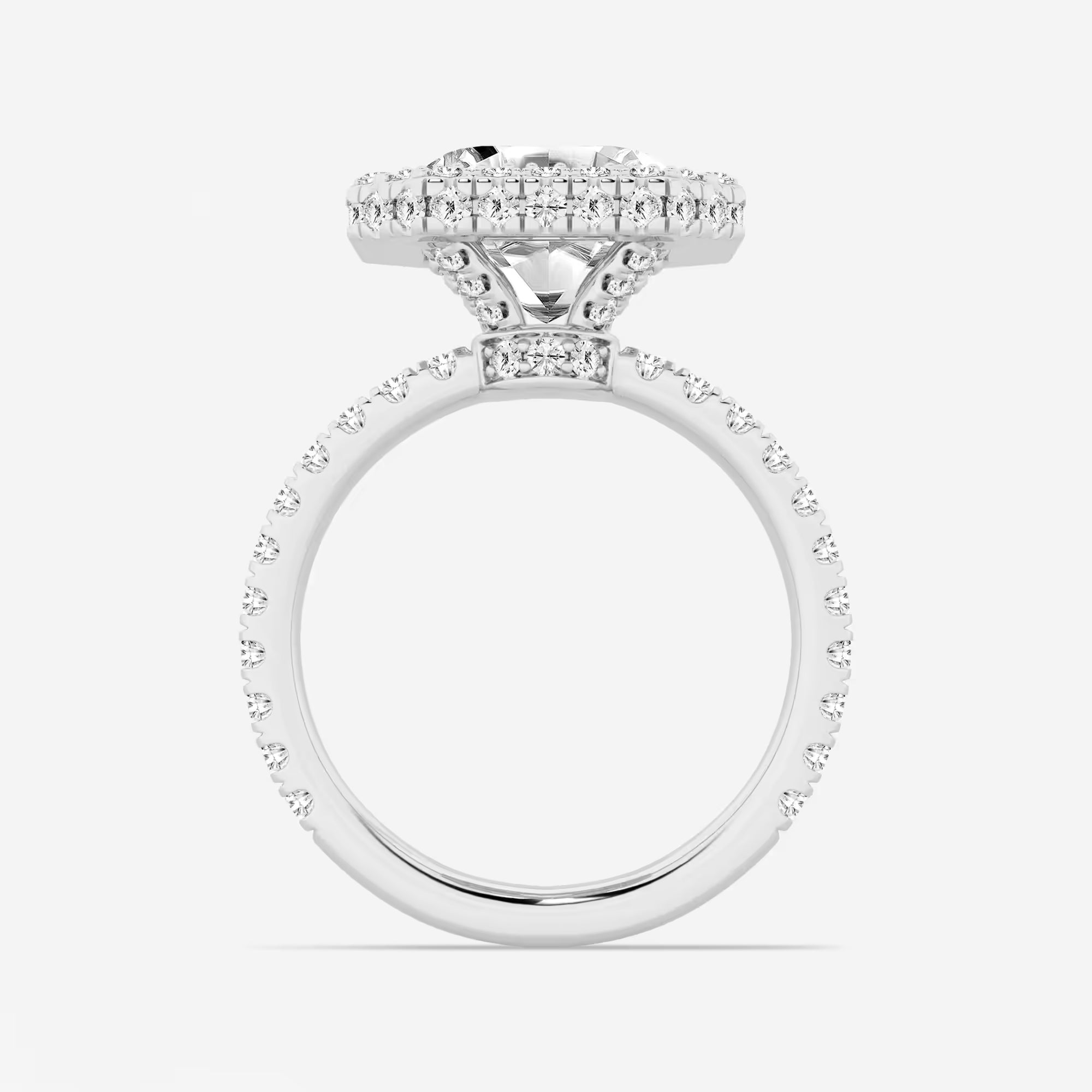Asscher Lab Grown Diamond Micro Pavé Halo Engagement Ring