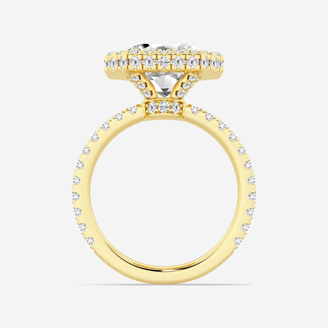 Asscher Lab Grown Diamond Micro Pavé Halo Engagement Ring