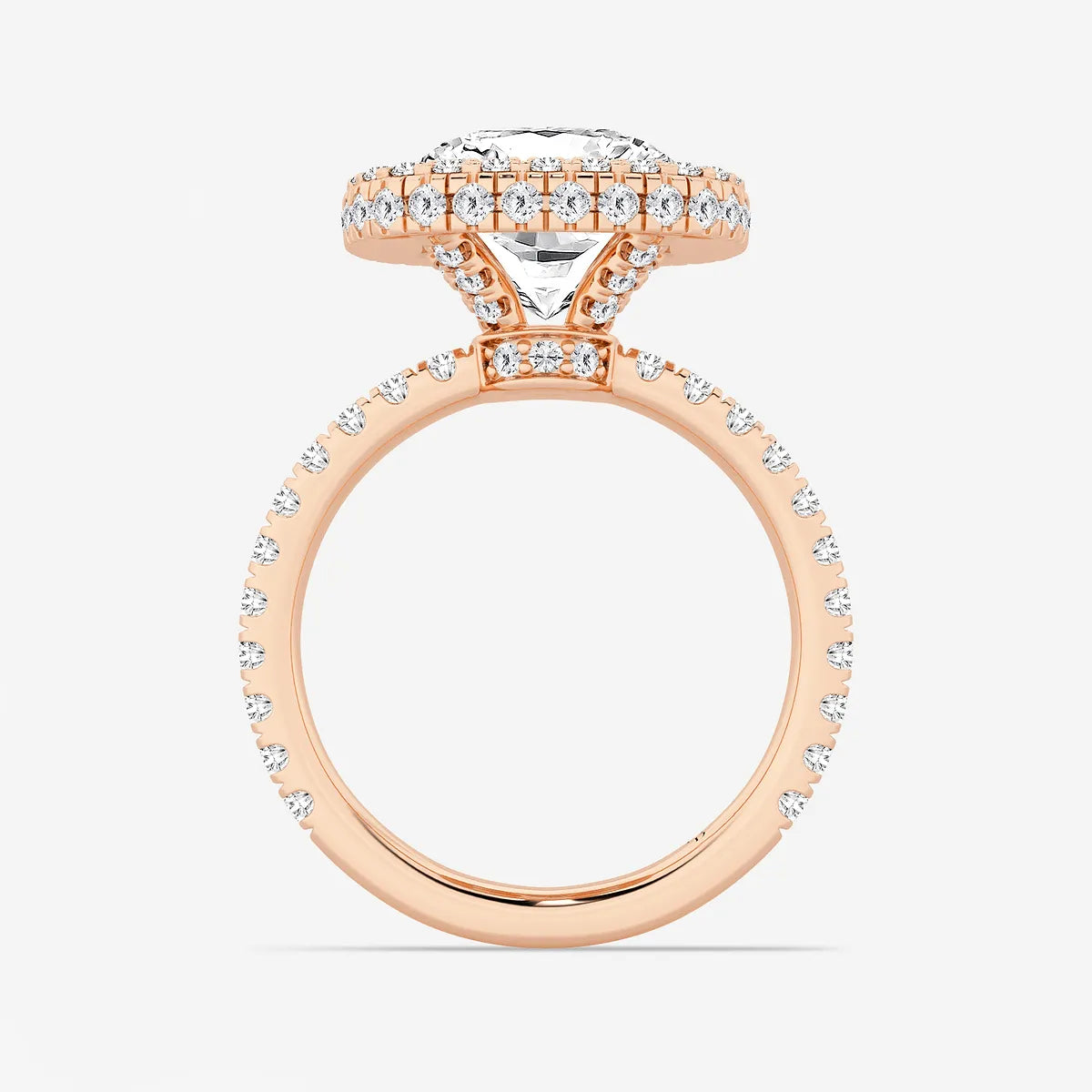 Roselle Cushion Lab-Grown Diamond Micro Pavé Halo Engagement Ring