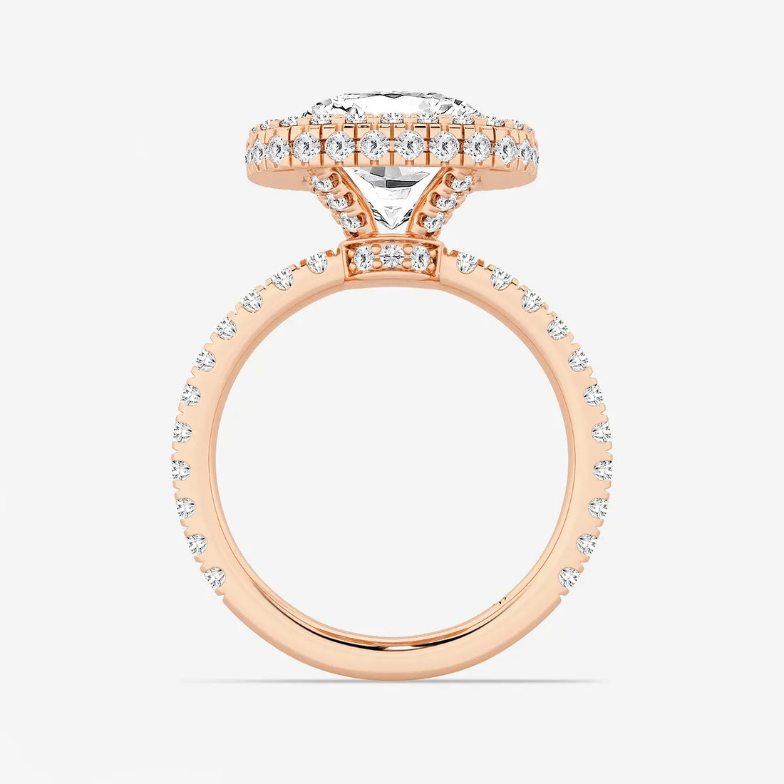 Roselle Cushion Lab-Grown Diamond Micro Pavé Halo Engagement Ring