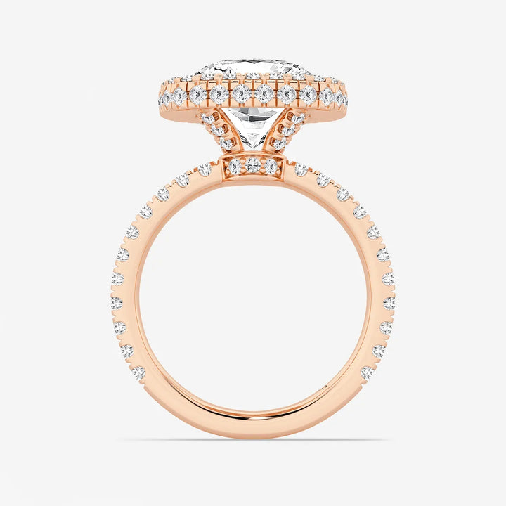 Roselle Cushion Lab-Grown Diamond Micro Pavé Halo Engagement Ring