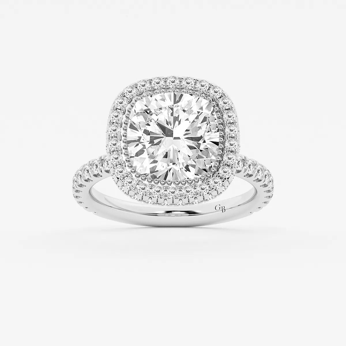 Roselle Cushion Lab-Grown Diamond Micro Pavé Halo Engagement Ring