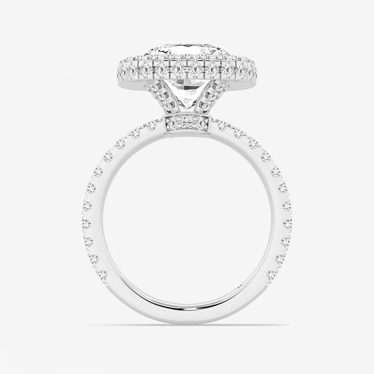 Roselle Cushion Lab-Grown Diamond Micro Pavé Halo Engagement Ring