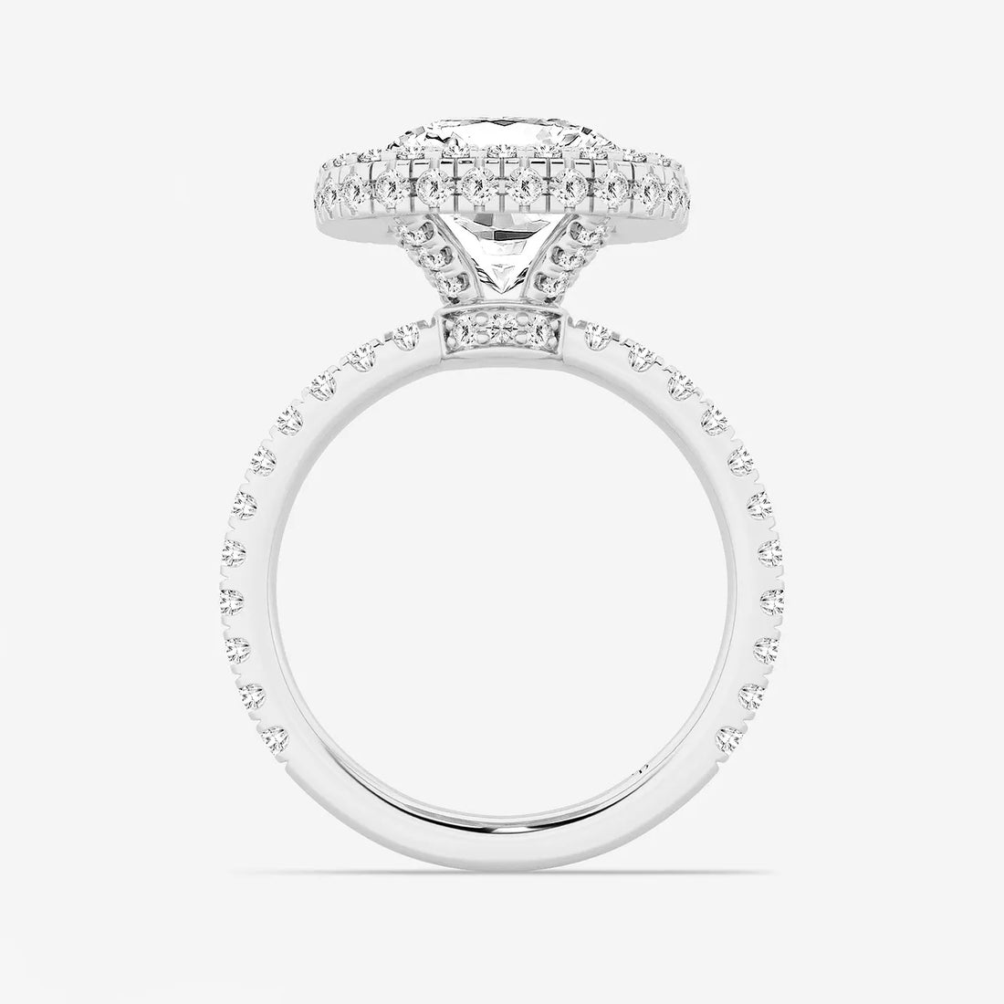 Roselle Cushion Lab-Grown Diamond Micro Pavé Halo Engagement Ring