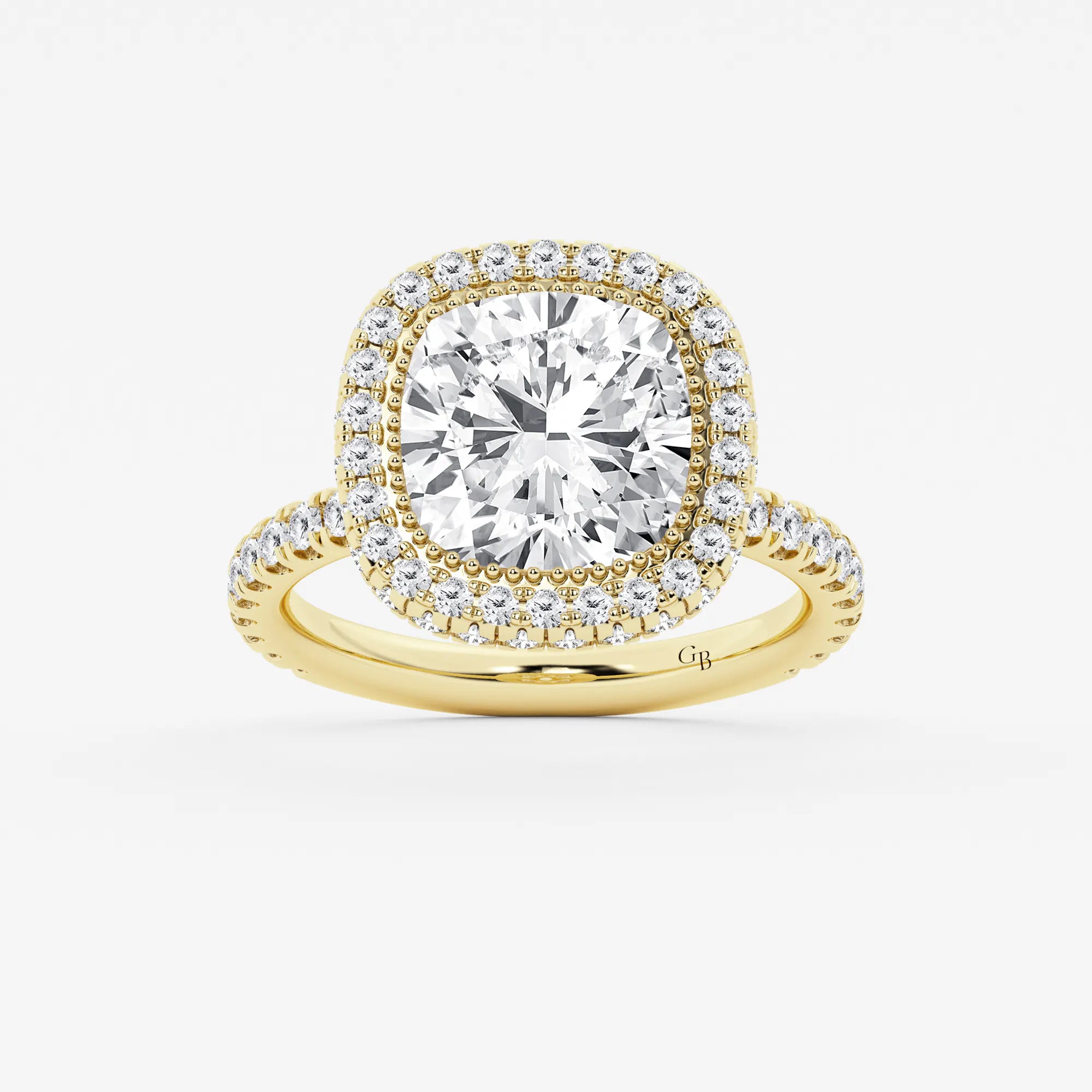 Roselle Cushion Lab-Grown Diamond Micro Pavé Halo Engagement Ring