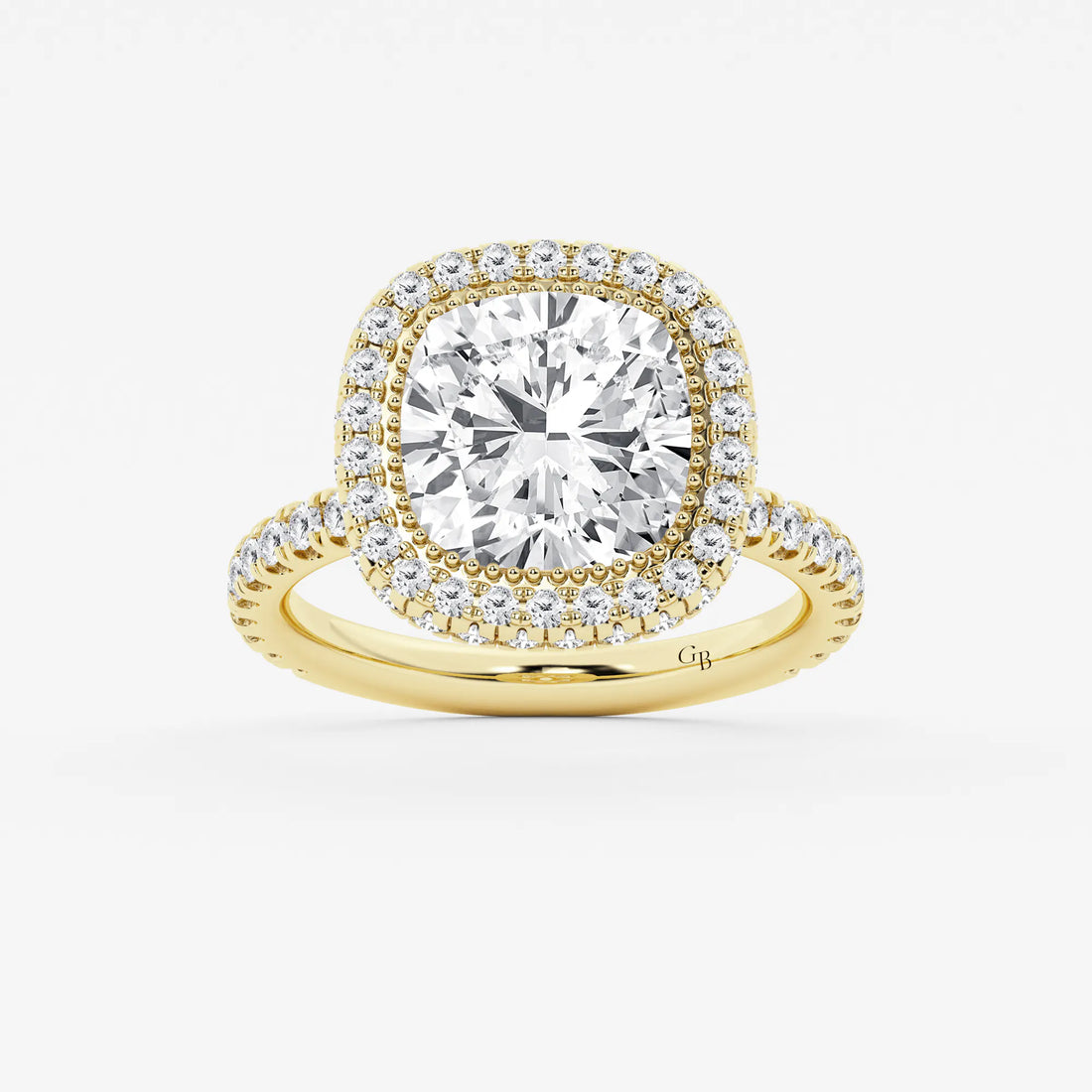 Roselle Cushion Lab-Grown Diamond Micro Pavé Halo Engagement Ring