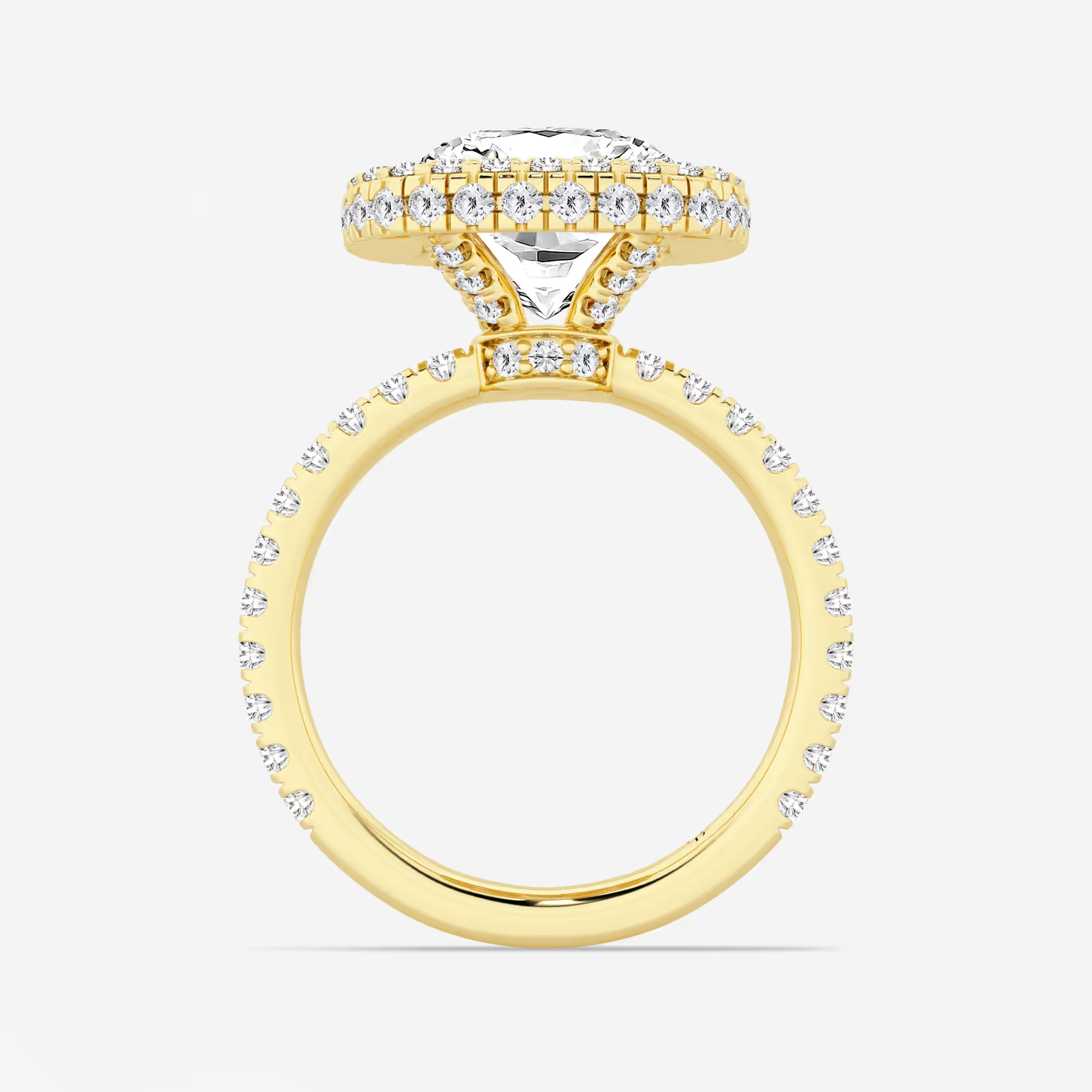 Roselle Cushion Lab-Grown Diamond Micro Pavé Halo Engagement Ring