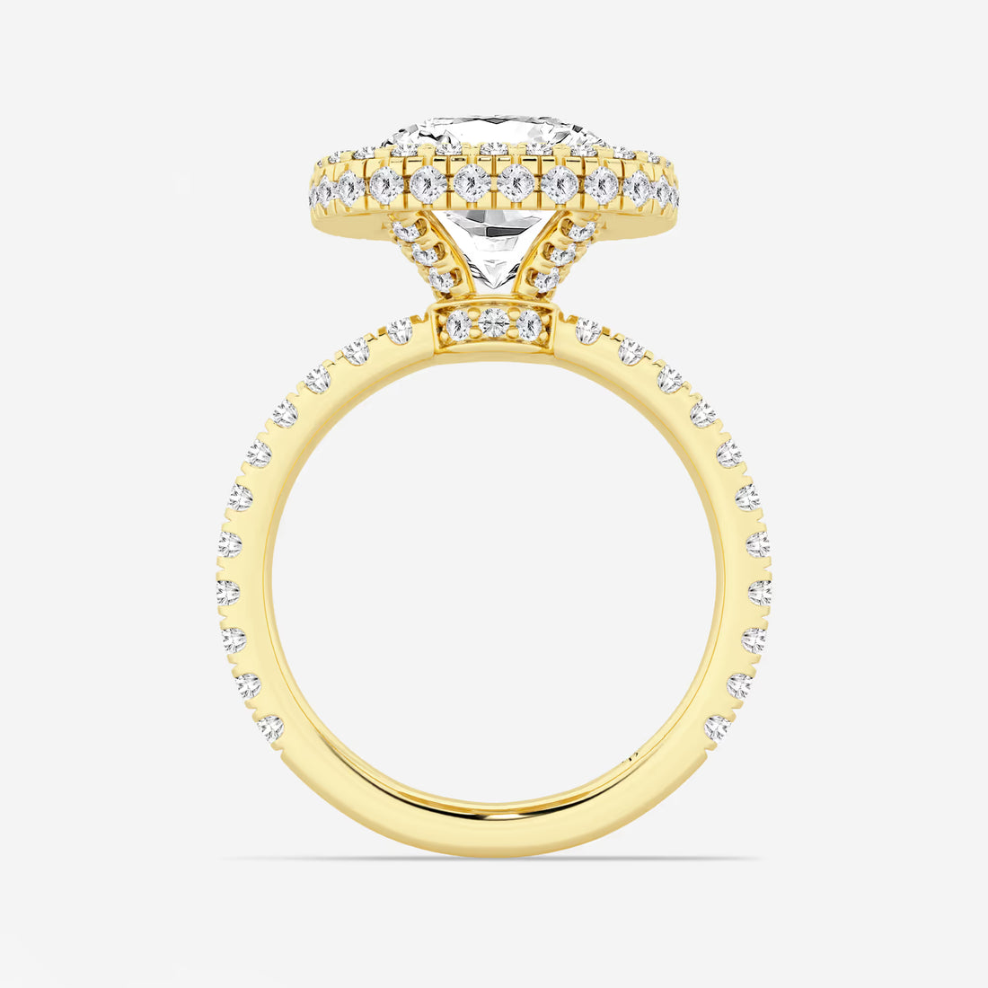 Roselle Cushion Lab-Grown Diamond Micro Pavé Halo Engagement Ring