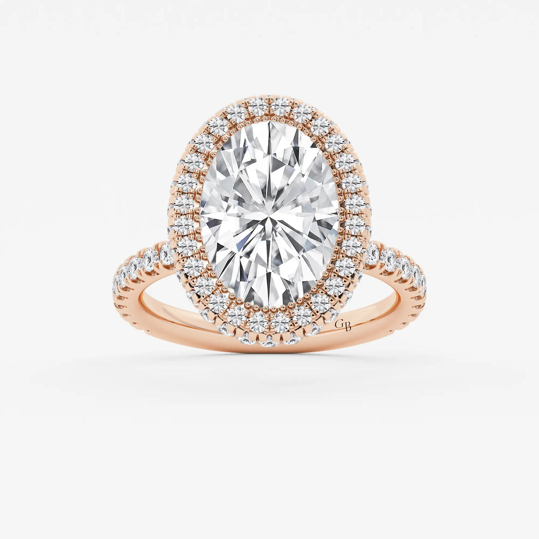 Romantic Oval Cut Lab-Grown Diamond Halo Engagement Ring with Micro Pavé Accents