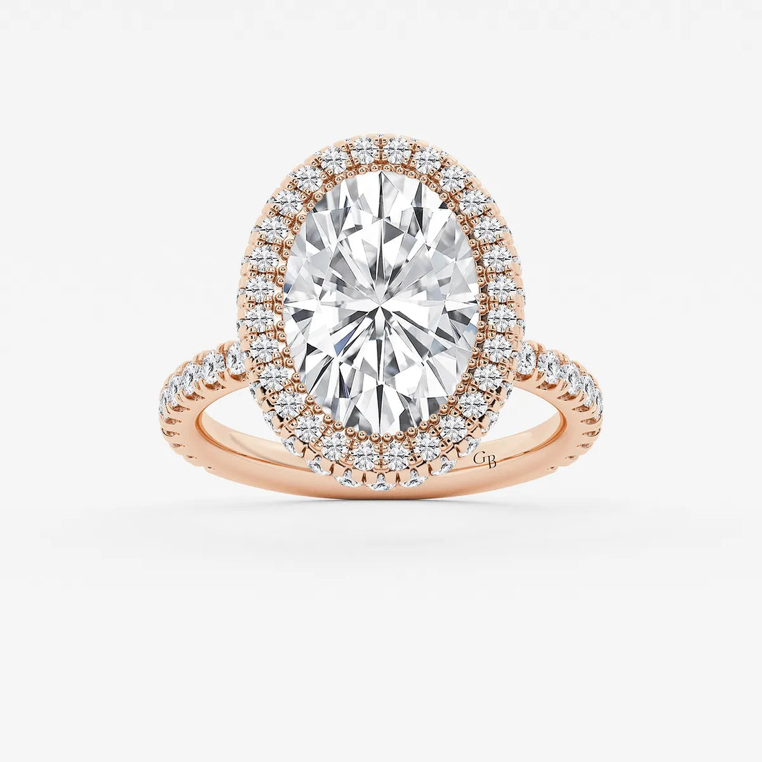 Romantic Oval Cut Lab-Grown Diamond Halo Engagement Ring with Micro Pavé Accents