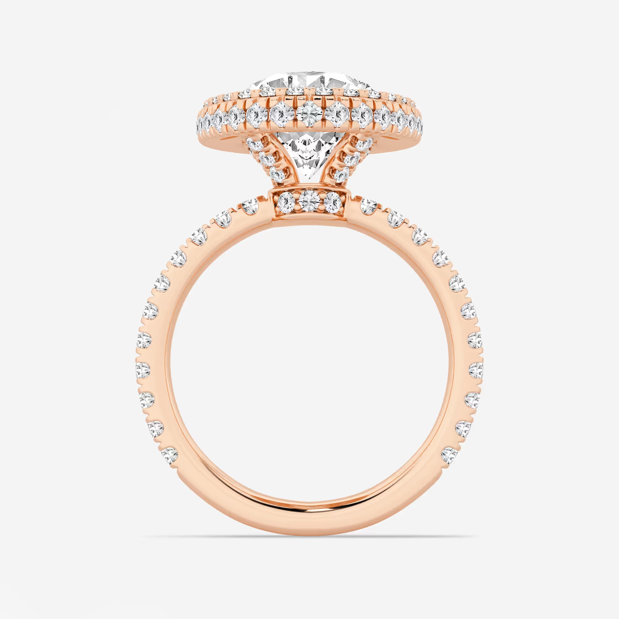 Romantic Oval Cut Lab-Grown Diamond Halo Engagement Ring with Micro Pavé Accents