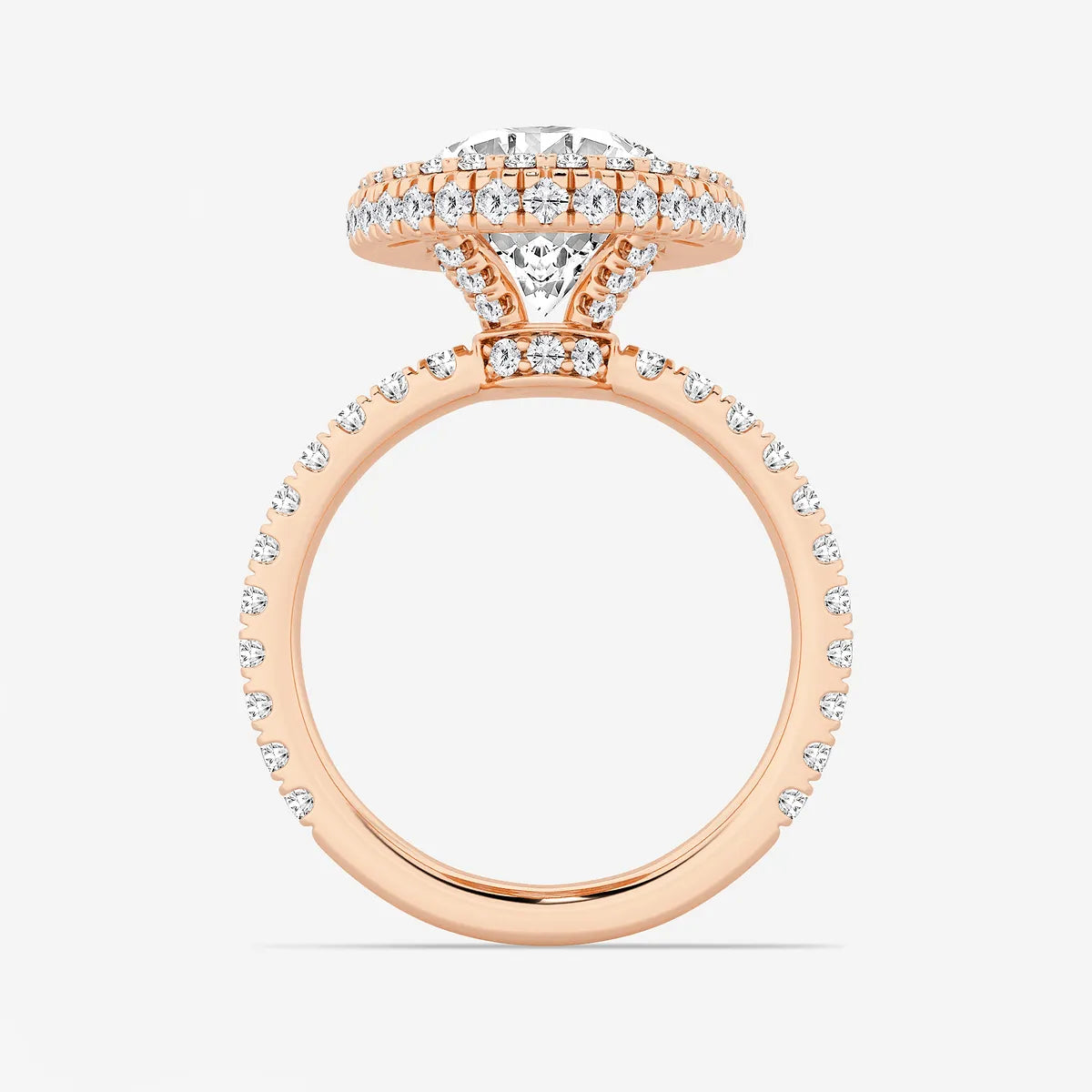 Romantic Oval Cut Lab-Grown Diamond Halo Engagement Ring with Micro Pavé Accents