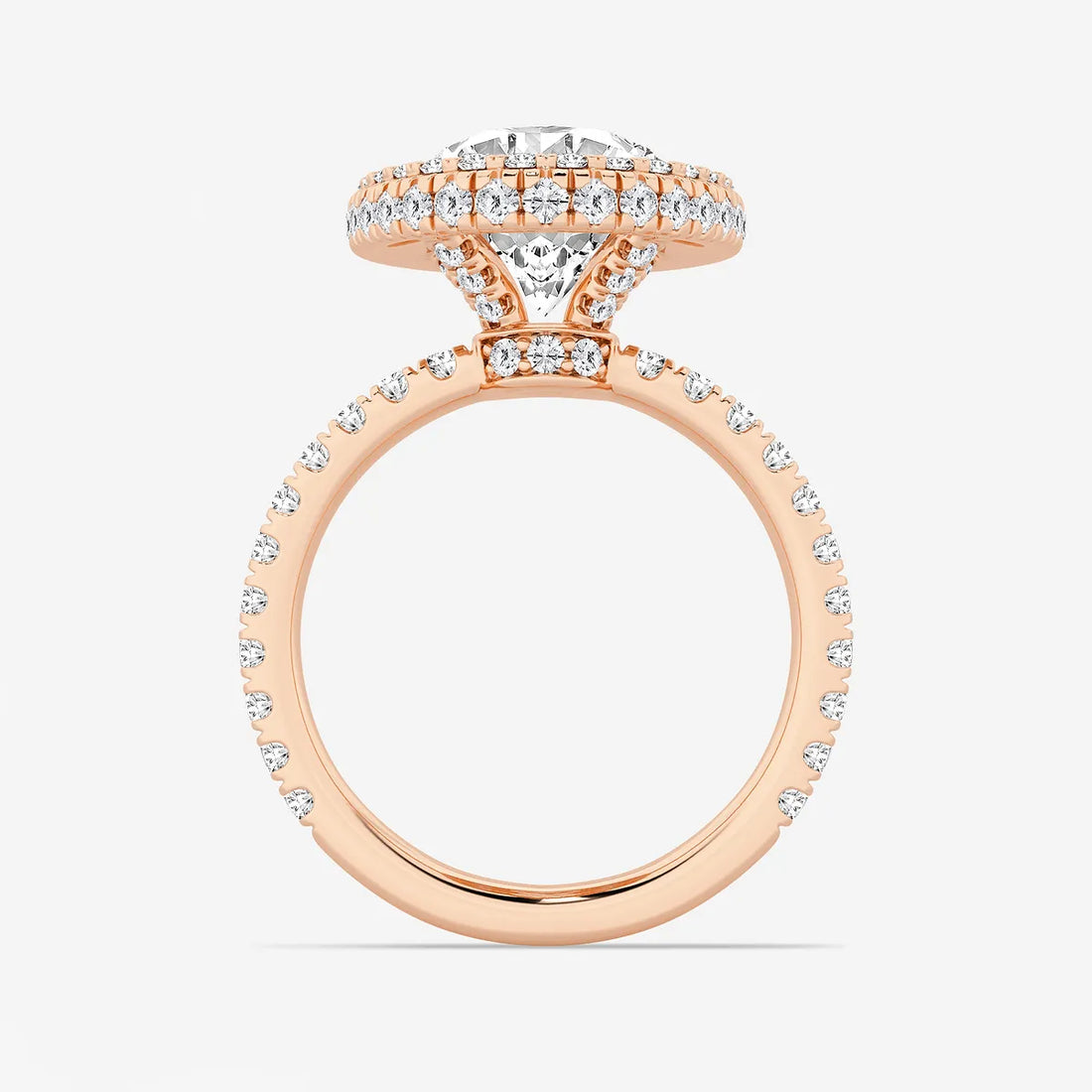 Romantic Oval Cut Lab-Grown Diamond Halo Engagement Ring with Micro Pavé Accents