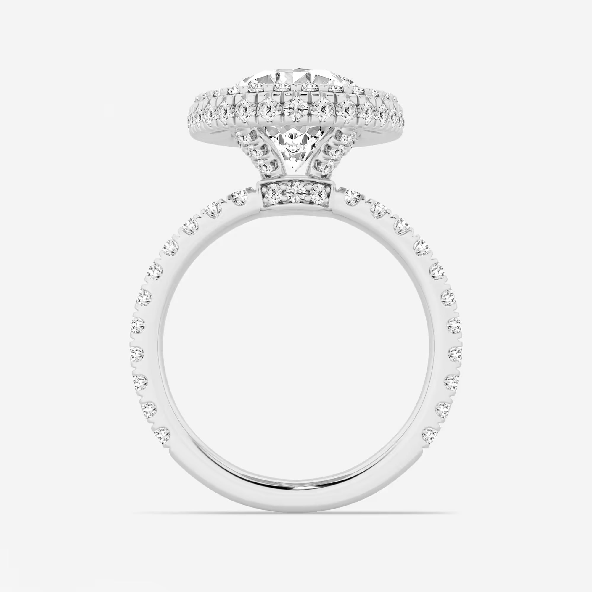 Romantic Oval Cut Lab-Grown Diamond Halo Engagement Ring with Micro Pavé Accents